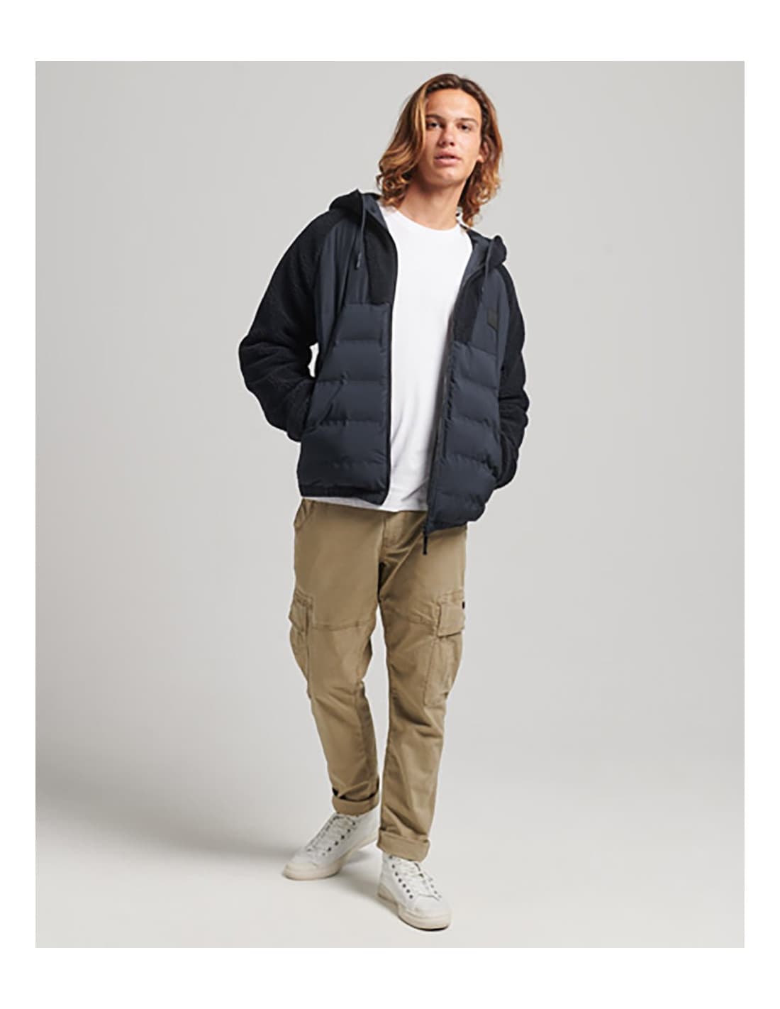 Sweat-shirt hybride zippé en polaire SUPERDRY Code Mtn 1