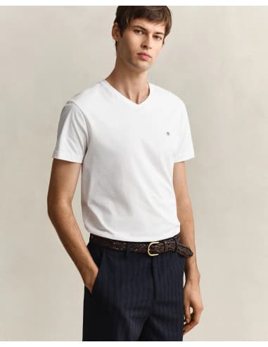 T-shirt GANT Slim Shield à col en V 1