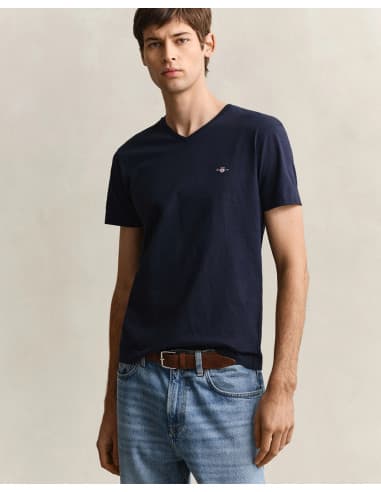 T-shirt GANT Slim Shield à col en V 2