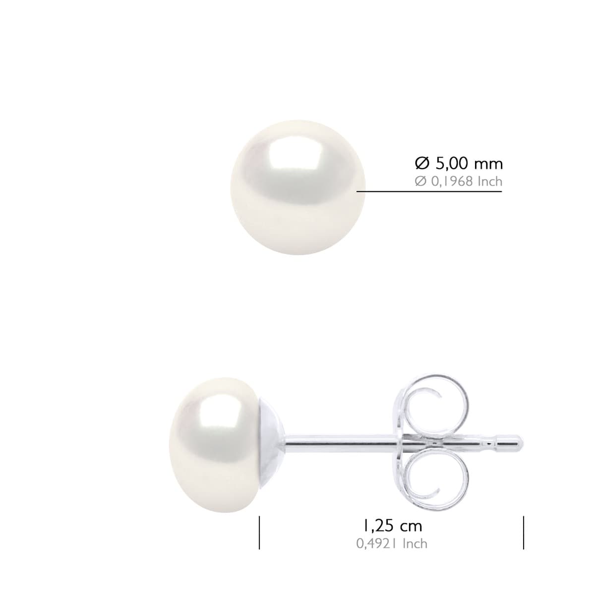 Boucles Perles 5-6mm Argent 2