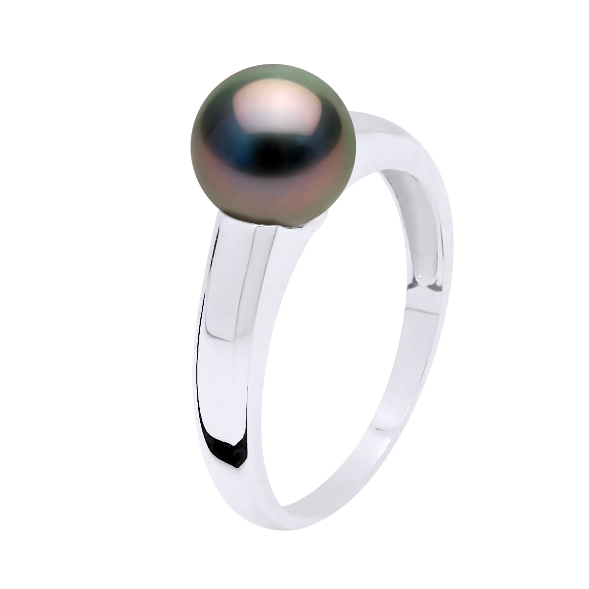 Bague Jonc Véritable Perle de Tahiti Ronde 7-8 mm — Argent 925 Millièmes Rhodié 3