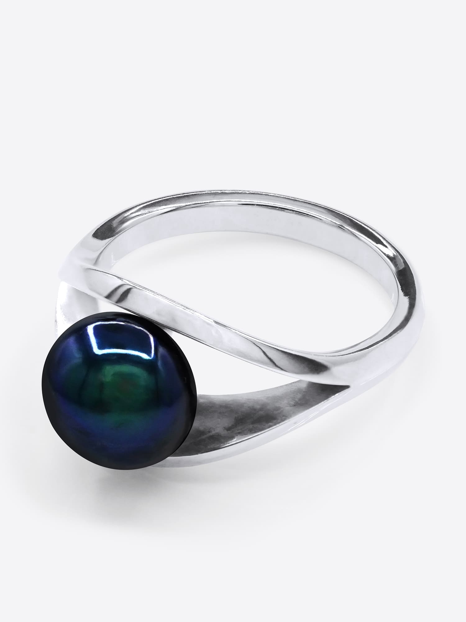 Bague Jonc Véritable Perle d'Eau Douce 8-9 mm — Argent 925 Millièmes Rhodié 1
