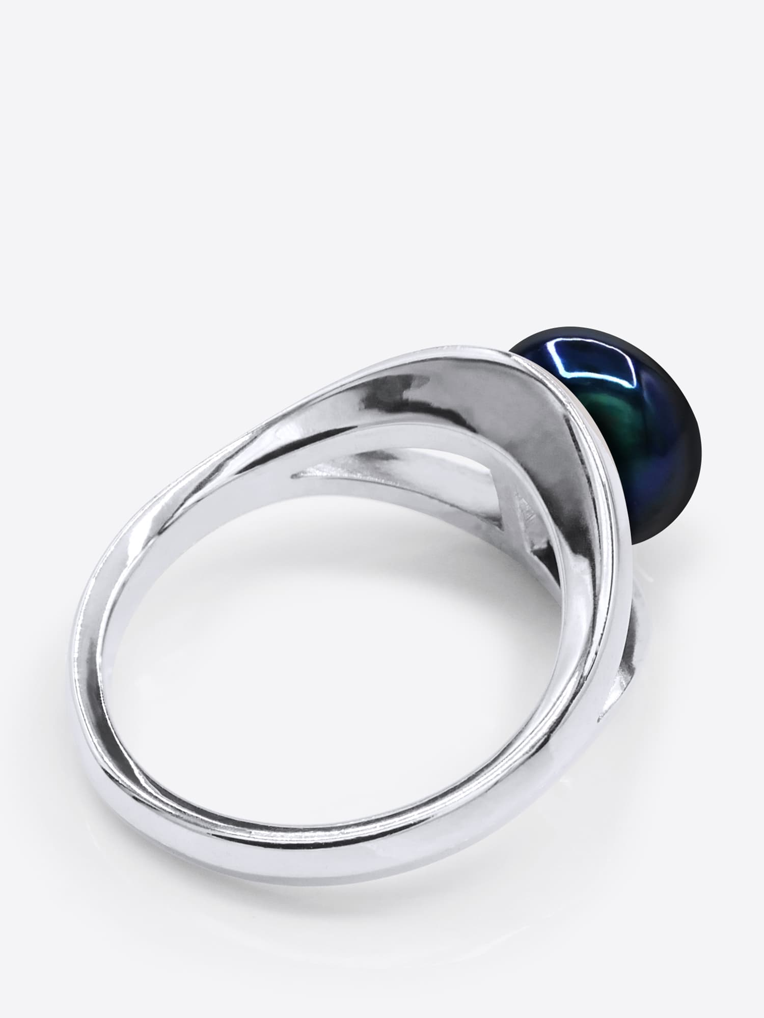 Bague Jonc Véritable Perle d'Eau Douce 8-9 mm — Argent 925 Millièmes Rhodié 5