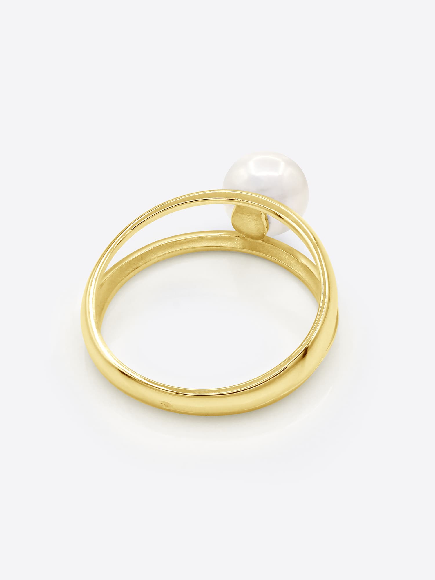 Bague Véritable Perle d'Eau Douce Ronde 8-9 mm — Or Jaune 375 Millièmes 5