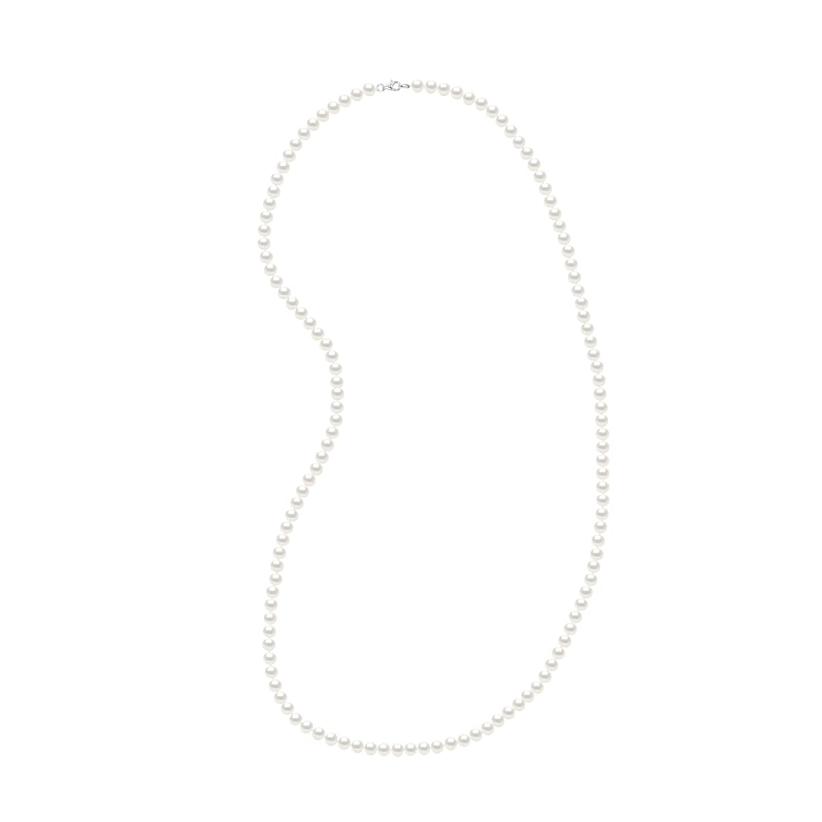 Sautoir Véritables Perles d'Eau Douce Semi-Rondes 6-7 mm — Argent 925 Millièmes — 75 cm 1