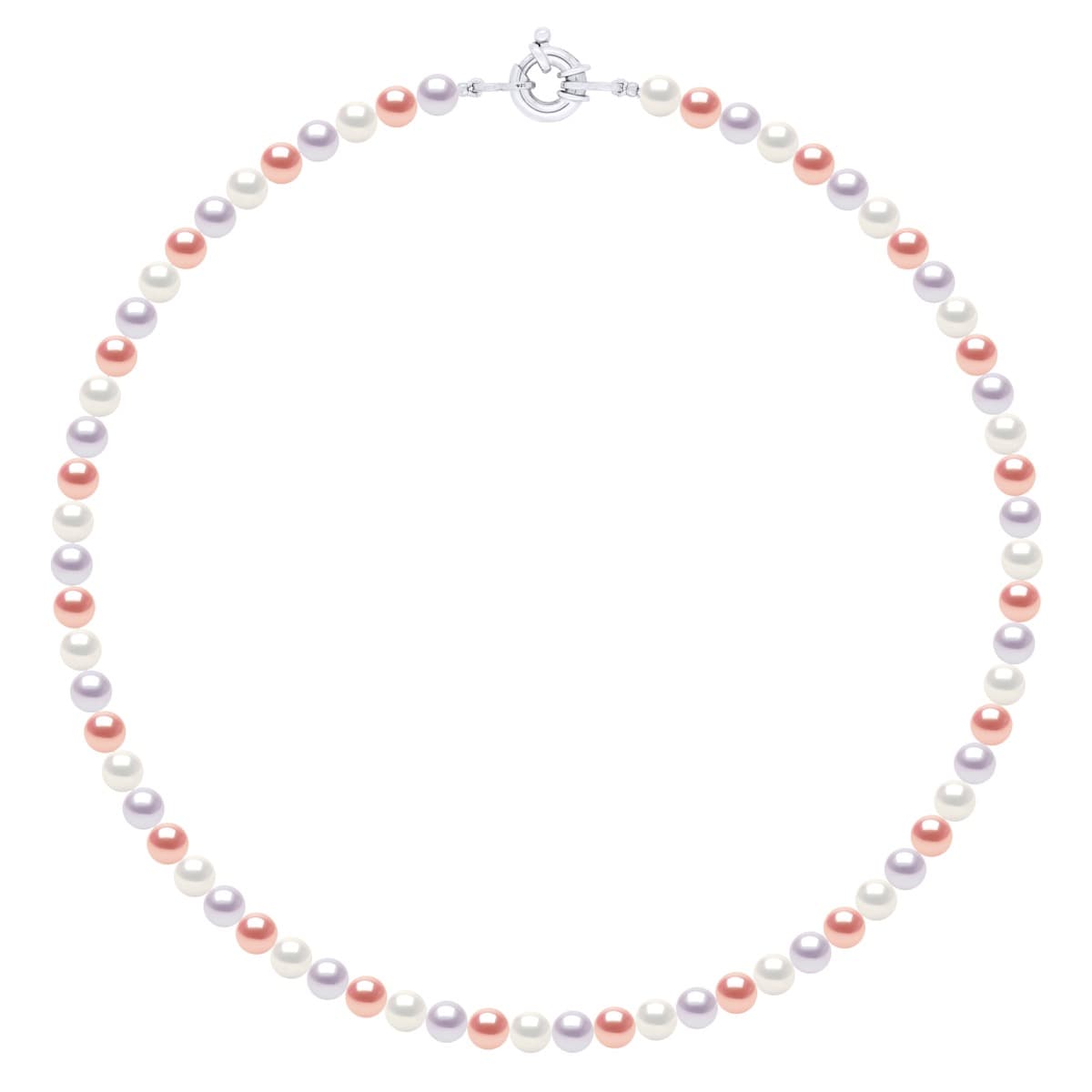 Collier Véritables Perles d'Eau Douce Rondes 6-7 mm — Argent 925 Millièmes — 42 cm 1