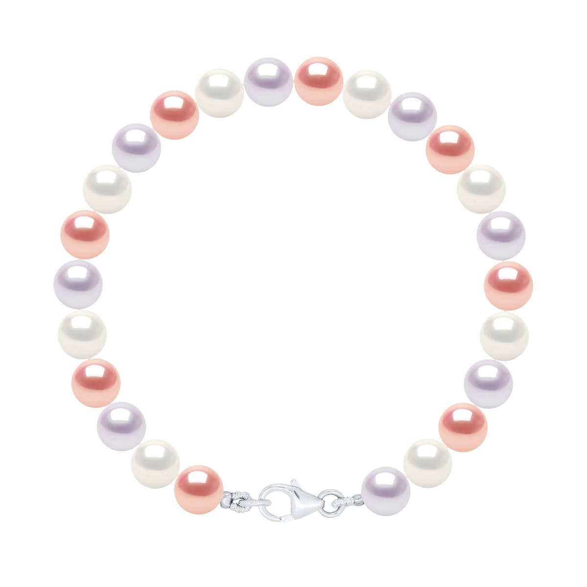 Bracelet Véritables Perles d'Eau Douce Rondes 6-7 mm — Argent 925 Millièmes — 18 cm 1
