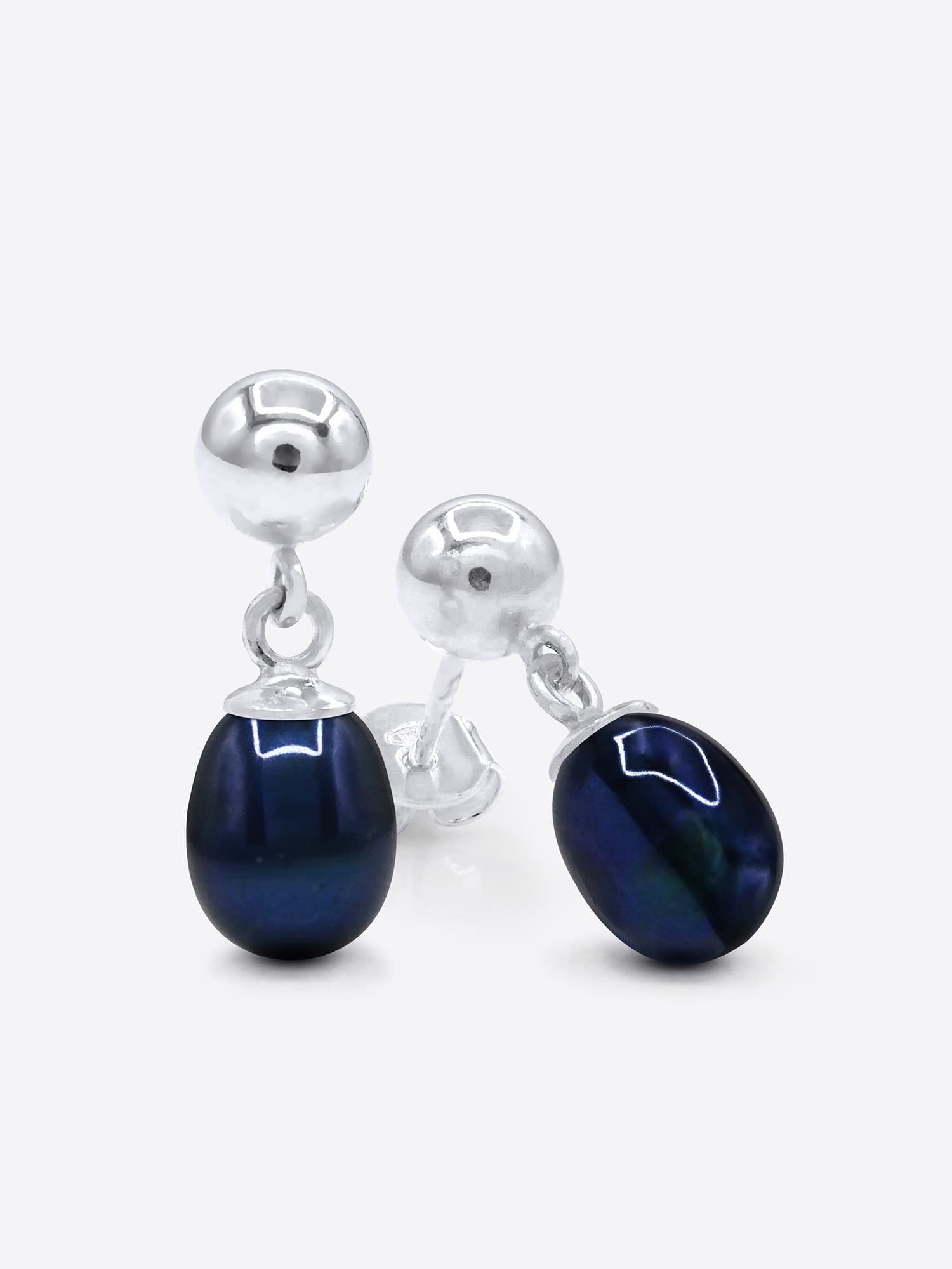 Boucles d'Oreilles Véritables Perles d'Eau Douce Poires 6-7 mm — Argent 925 Millièmes 1
