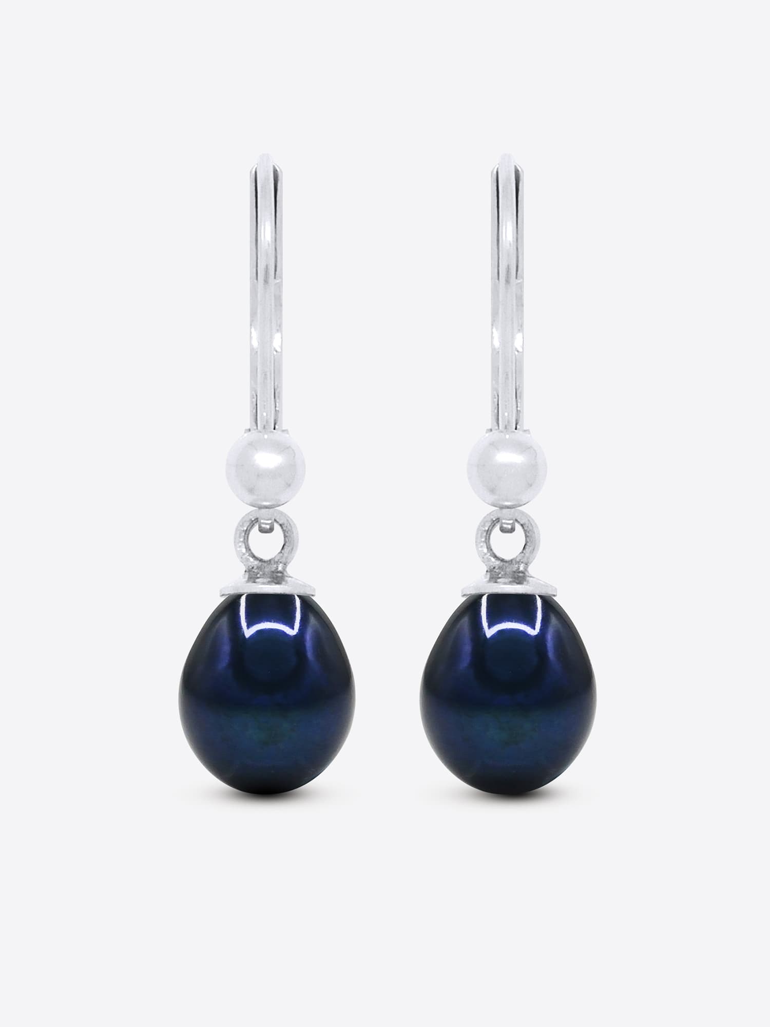 Boucles d'Oreilles Véritables Perles d'Eau Douce Poires 7-8 mm — Argent 925 Millièmes 1