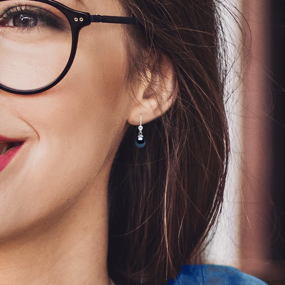 Boucles d'Oreilles Véritables Perles d'Eau Douce Poires 7-8 mm — Argent 925 Millièmes 4