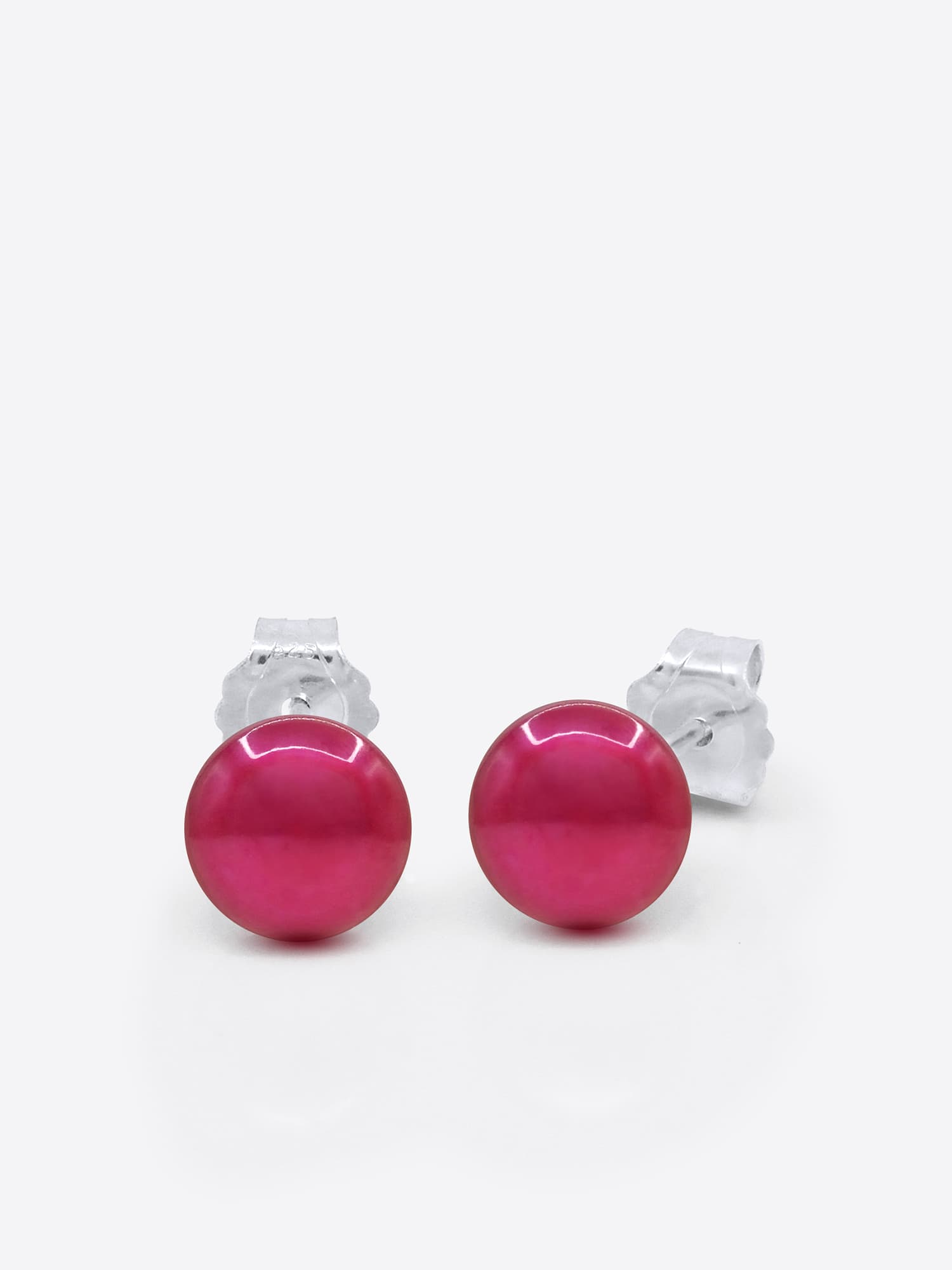 Boucles d'Oreilles Véritables Perles d'Eau Douce Bouton 6-7 mm — Argent 925 Millièmes 1