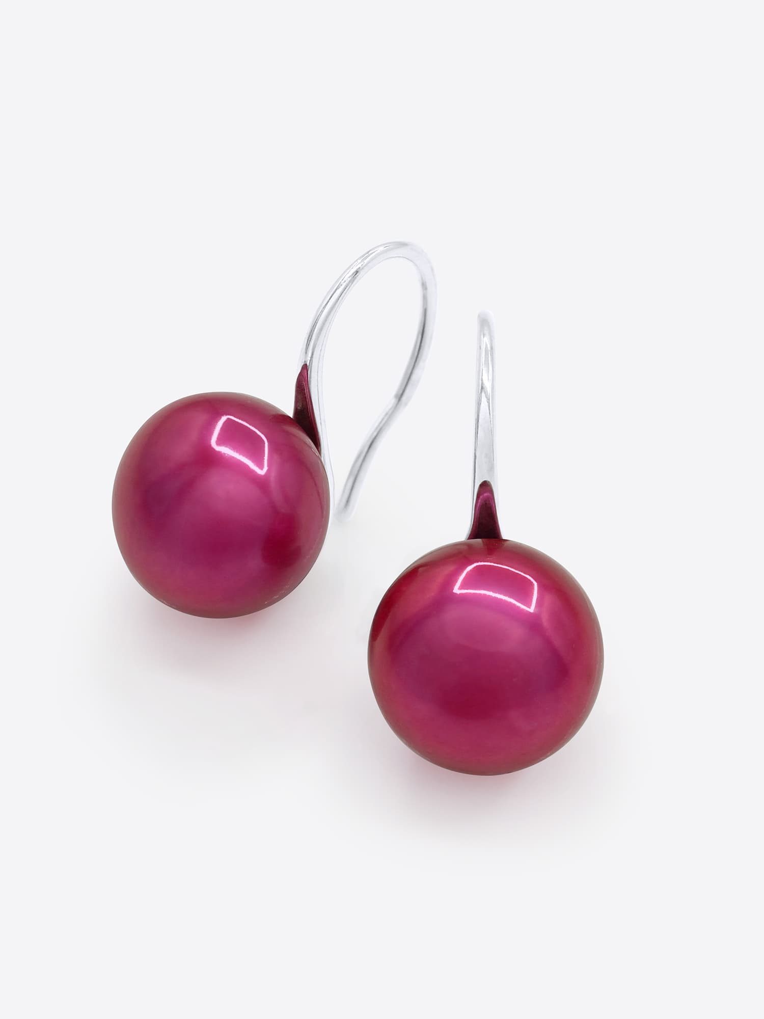 Boucles d'Oreilles Véritables Perles d'Eau Douce Bouton 9-10 mm — Argent 925 Millièmes Rhodié 1
