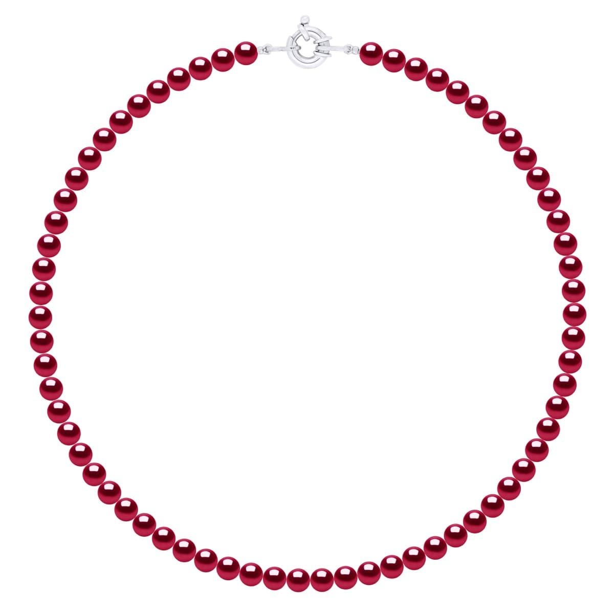 Collier Véritables Perles d'Eau Douce Rondes 6-7 mm — Argent 925 Millièmes — 42 cm 1