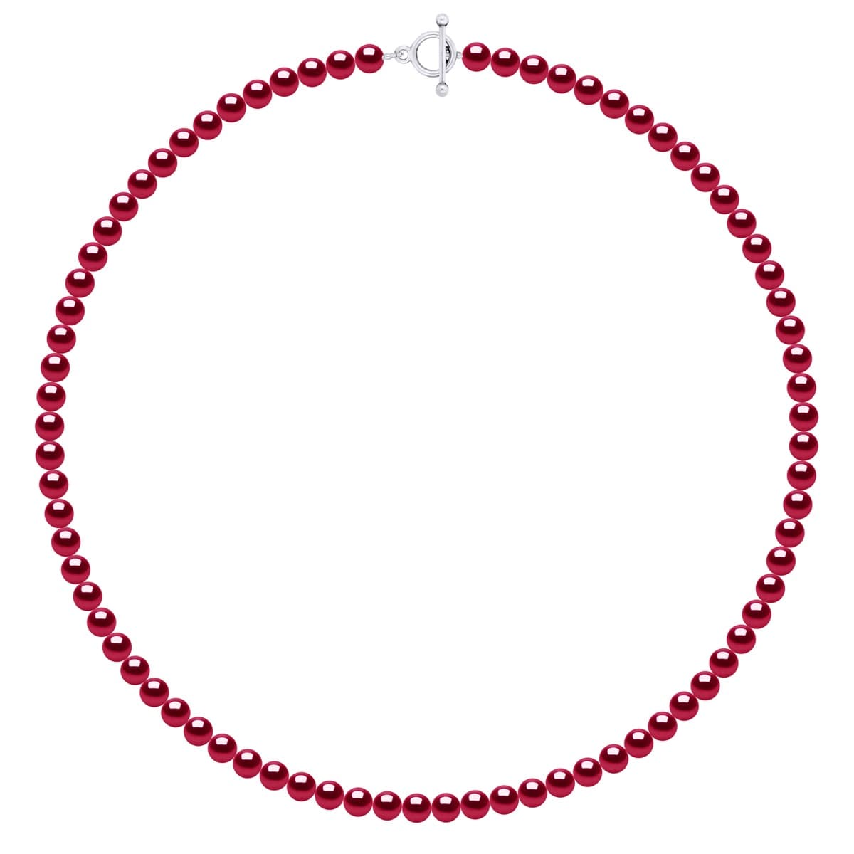 Collier Véritables Perles d'Eau Douce Rondes 6-7 mm — Argent 925 Millièmes — 55 cm 1