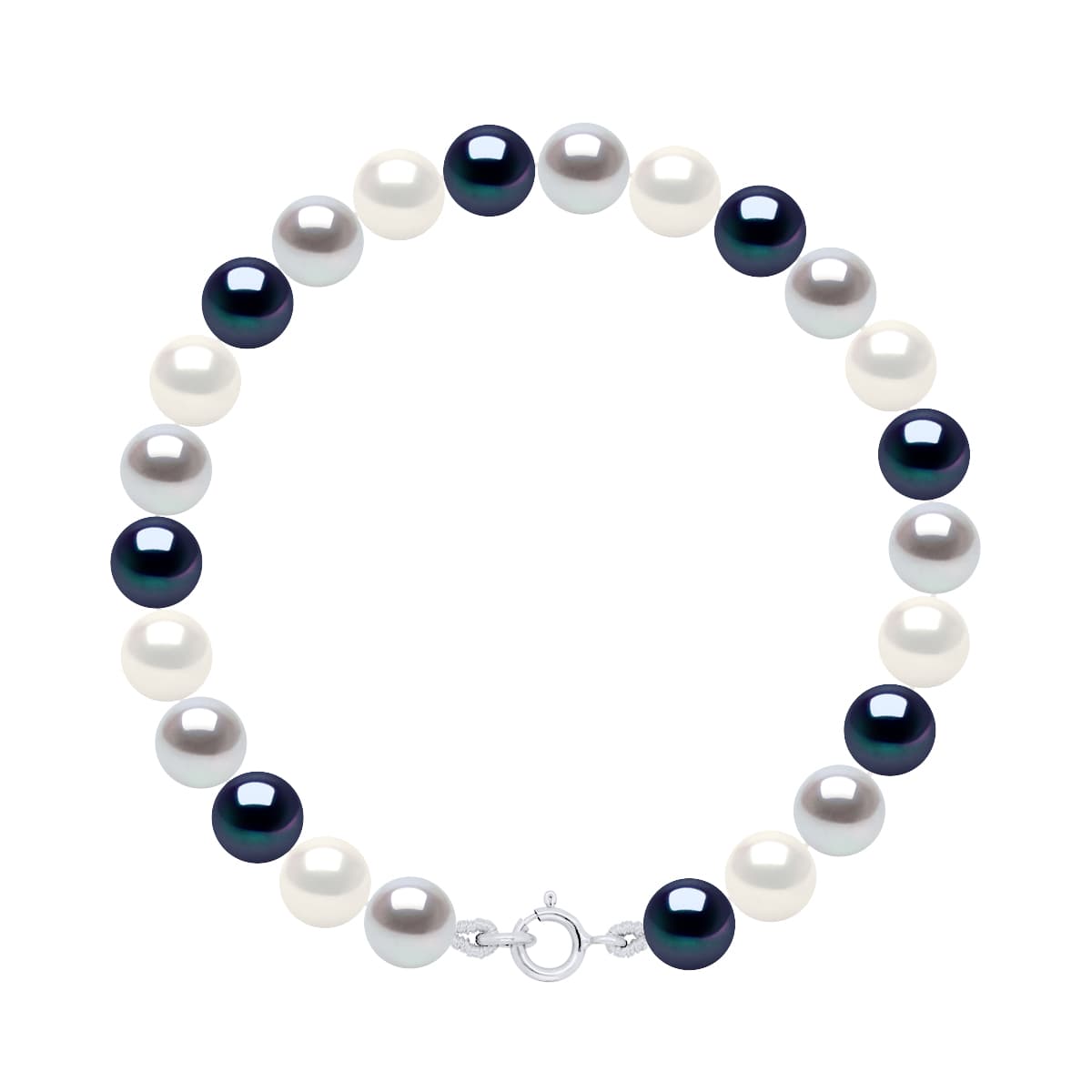 Bracelet Véritables Perles d'Eau Douce Rondes 6-7 mm — Argent 925 Millièmes — 18 cm 1