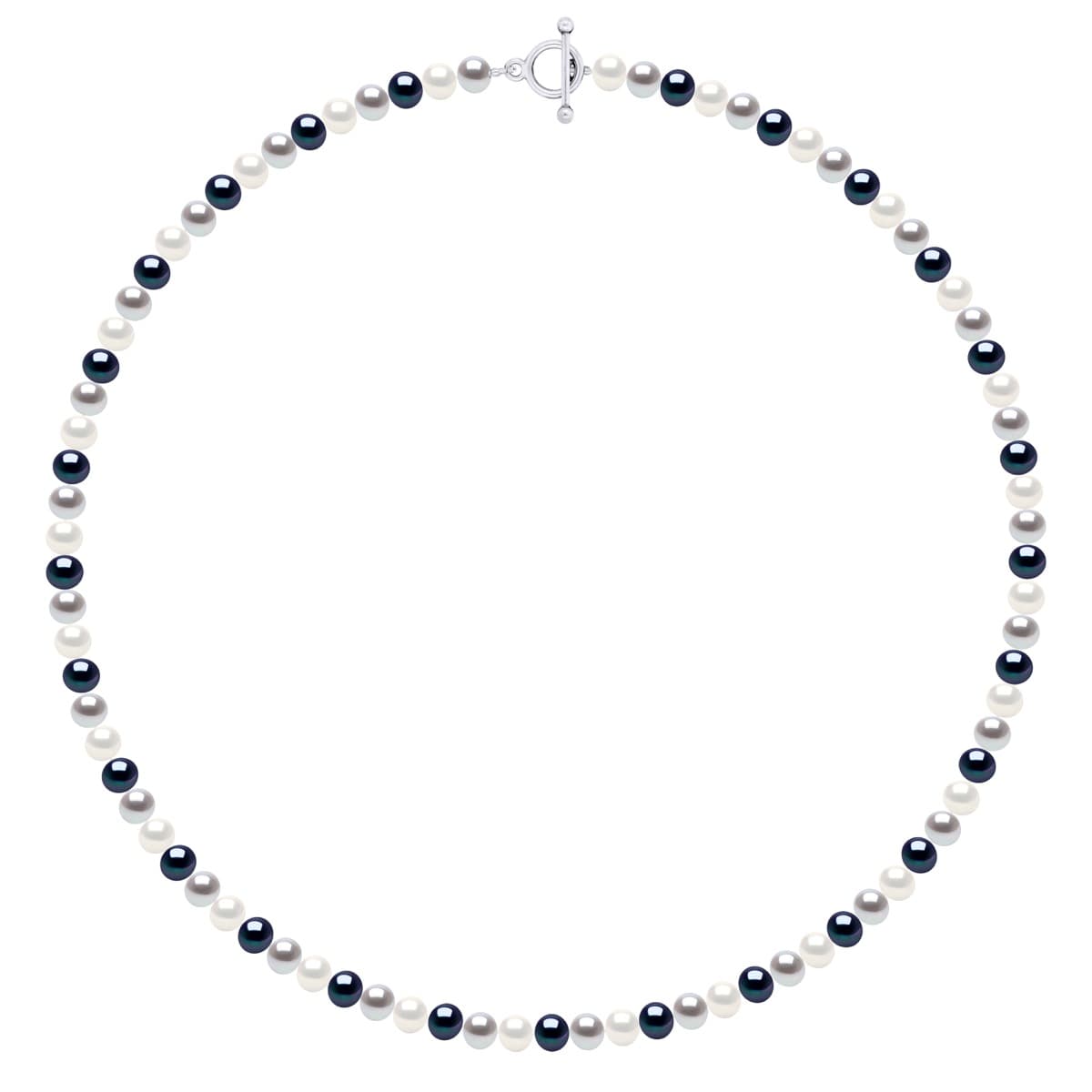 Collier Véritables Perles d'Eau Douce Rondes 6-7 mm — Argent 925 Millièmes — 60 cm 1
