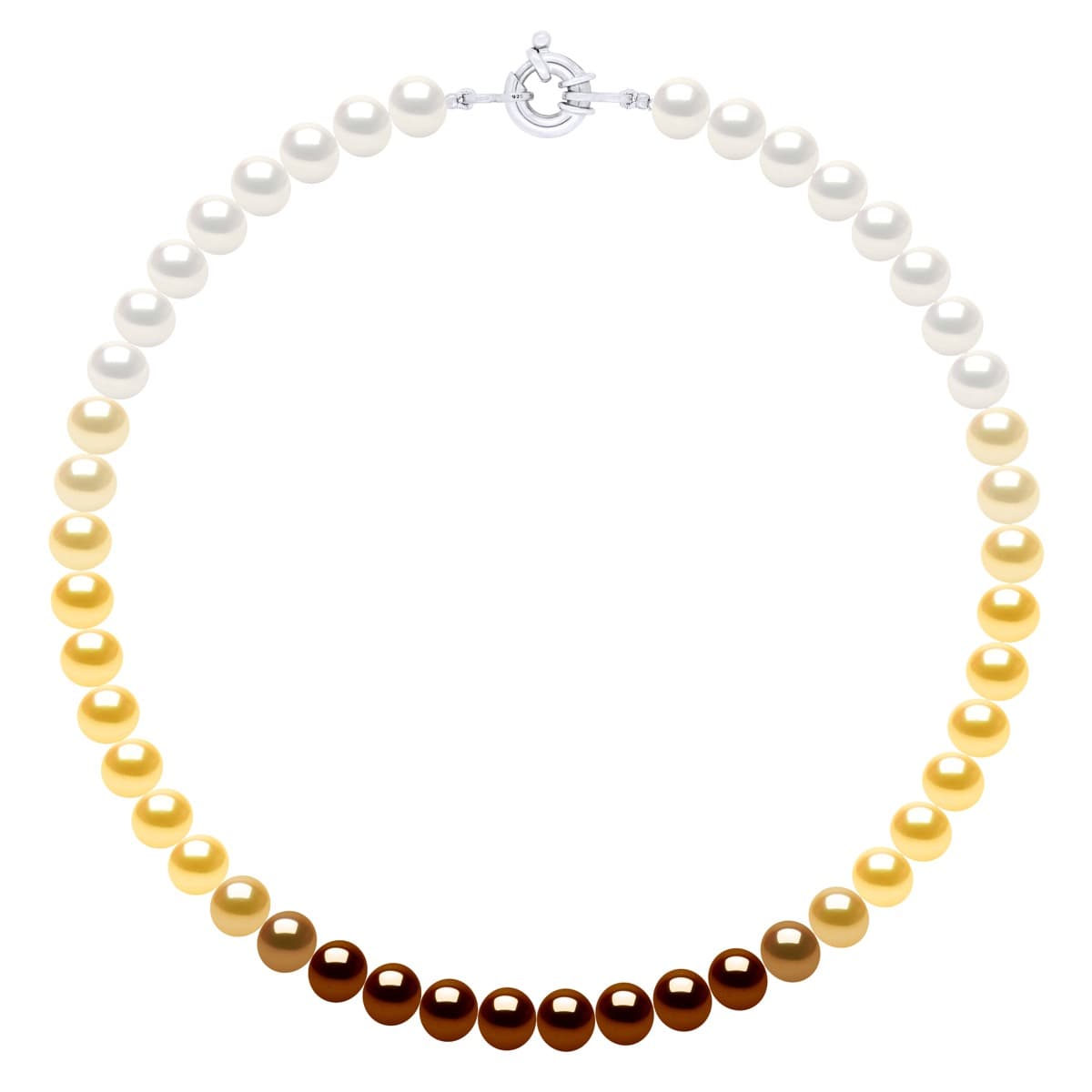 Collier Véritables Perles d'Eau Douce Rondes 8-9 mm — Argent 925 Millièmes — 42 cm 1