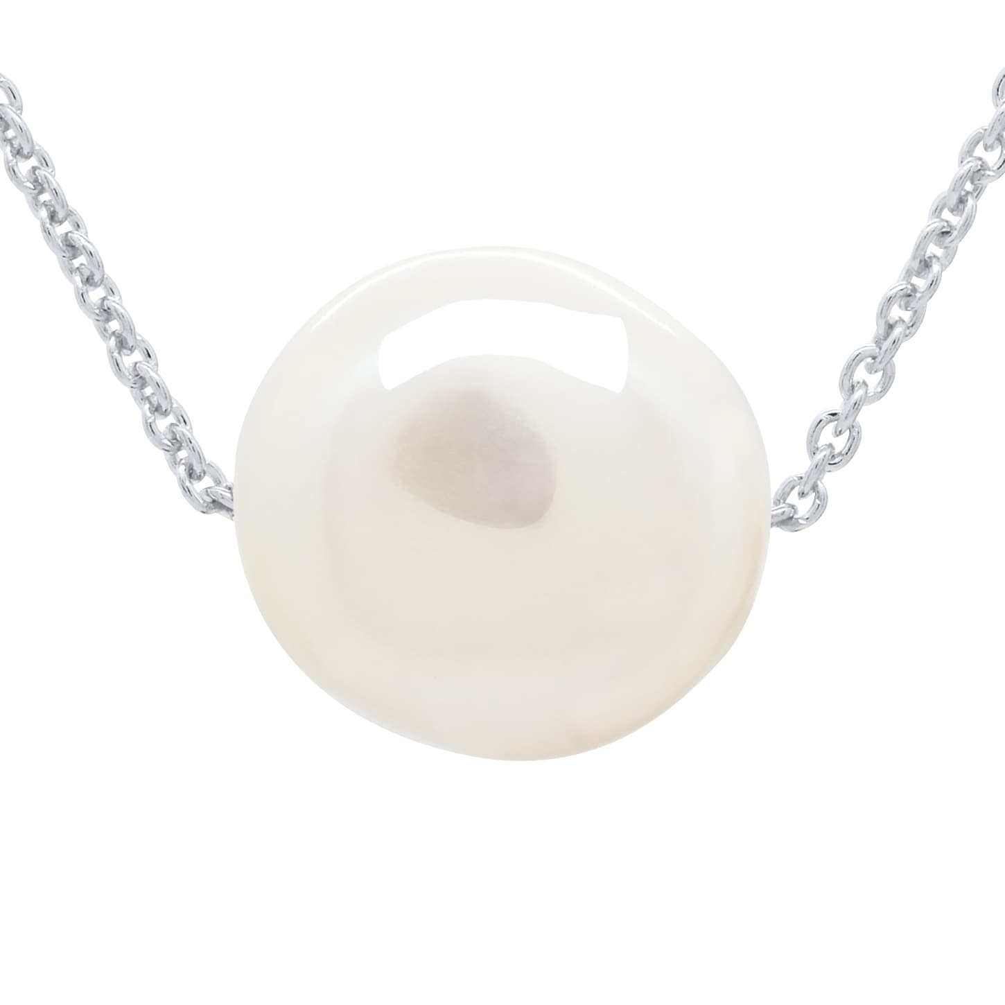 Collier Maille Forçat Véritable Perle d'Eau Douce Baroque — Argent 925 Millièmes Rhodié — 42 cm 1