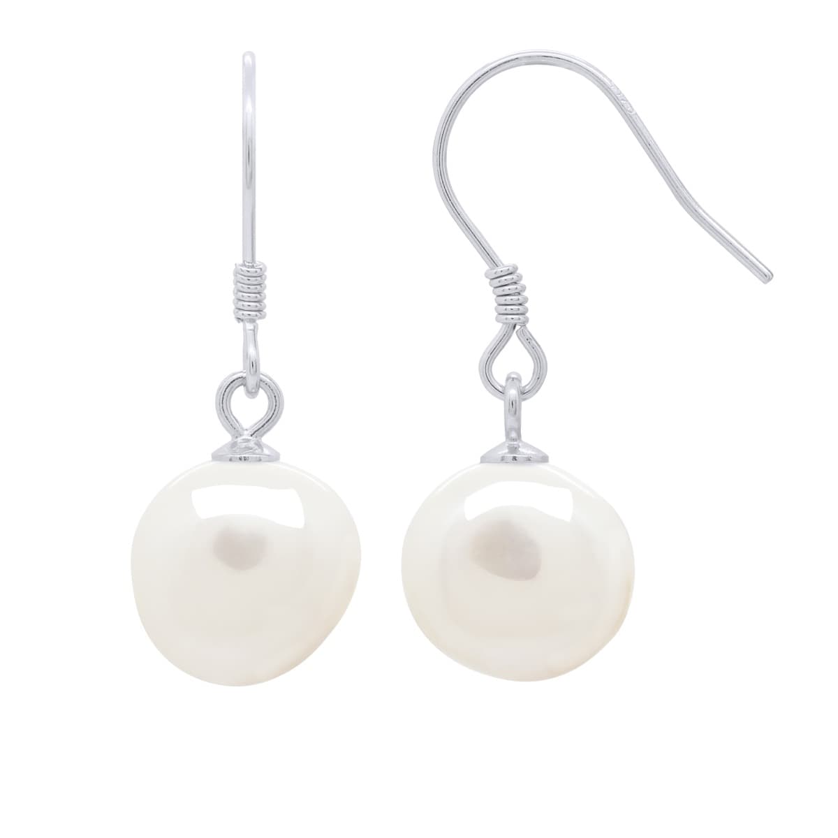 Boucles d'Oreilles Véritables Perles d'Eau Douce Baroques 10-11 mm — Argent 925 Millièmes 3