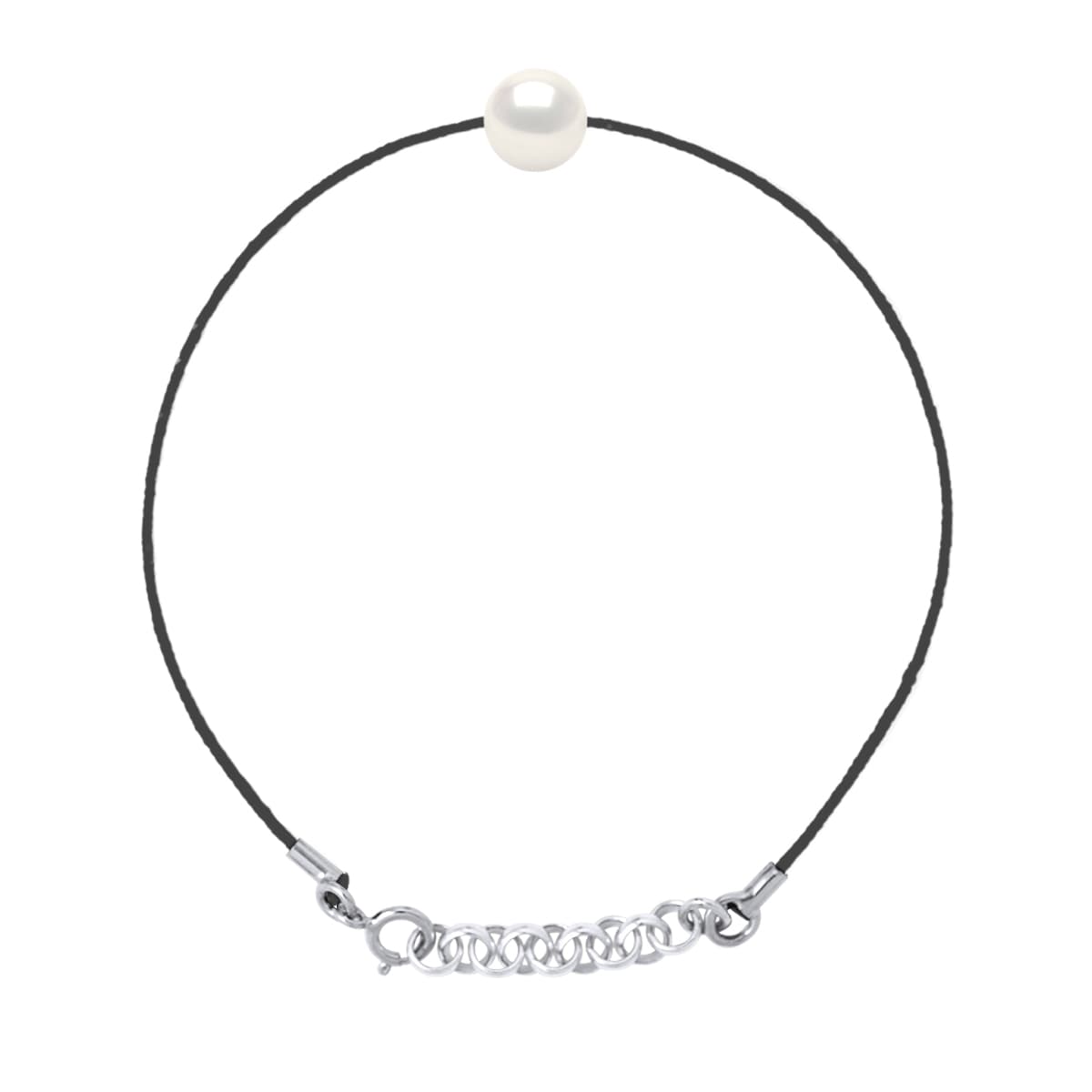 Bracelet Perles d'Eau Douce Rondes 8-9 mm — Argent 925 Millièmes — 18 cm 1