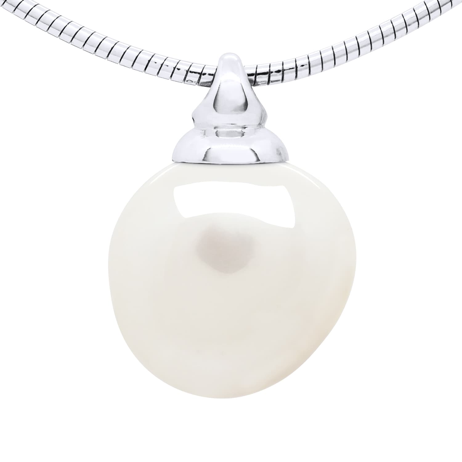 Collier Véritable Perle d'Eau Douce Baroque 12-13 mm — Argent 925 Millièmes Rhodié — 42 cm 1