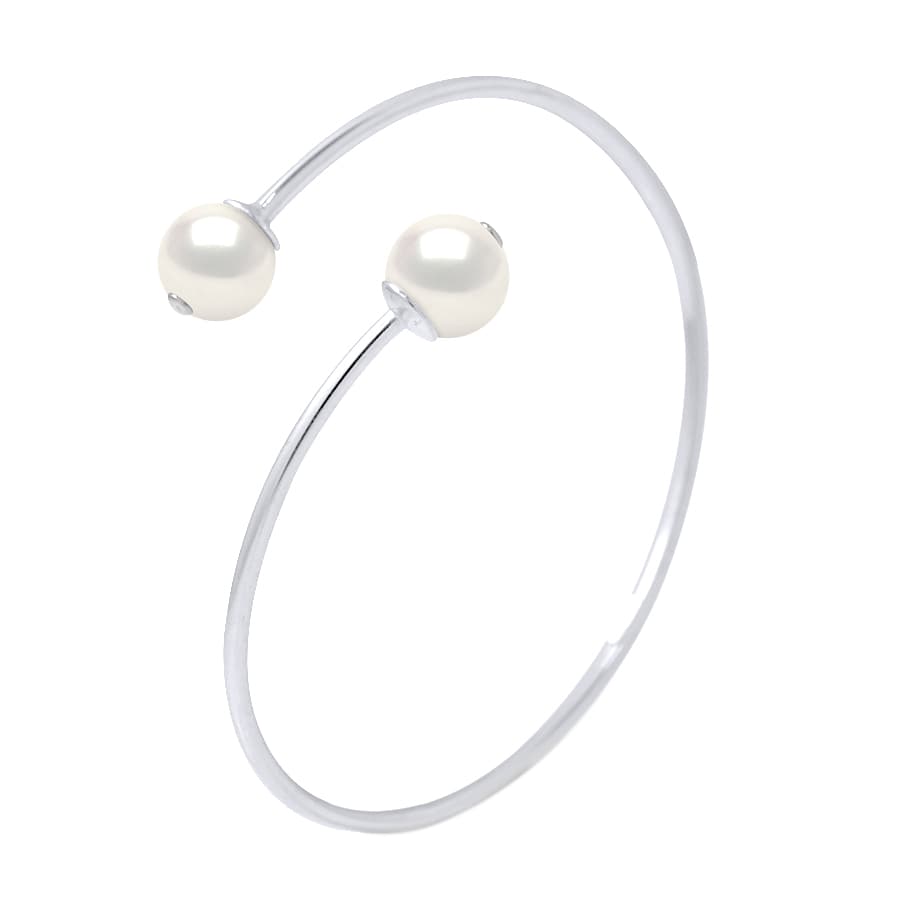 Bracelet Jonc Perles d'Eau Douce — Argent 925 Millièmes — 20 cm 1