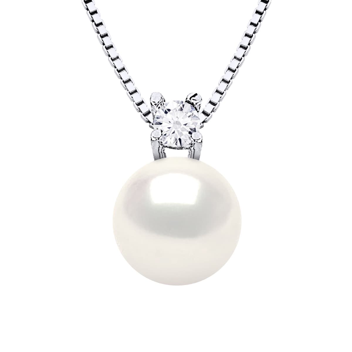 Collier Maille Vénitienne Véritable Perle d'Eau Douce 8-9 mm — Argent 925 Millièmes — 42 cm 1