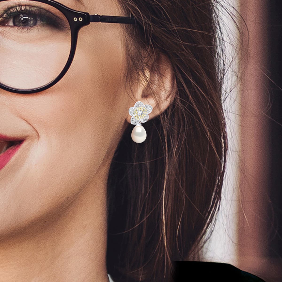 Boucles d'Oreilles Véritables Perles d'Eau Douce Poires 9-10 mm — Argent 925 Millièmes 4