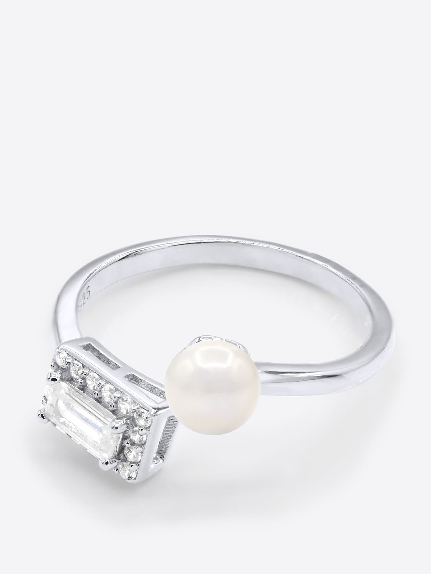 Bague Véritable Perle d'Eau Douce Bouton 5-6 mm — Argent 925 Millièmes Rhodié 1