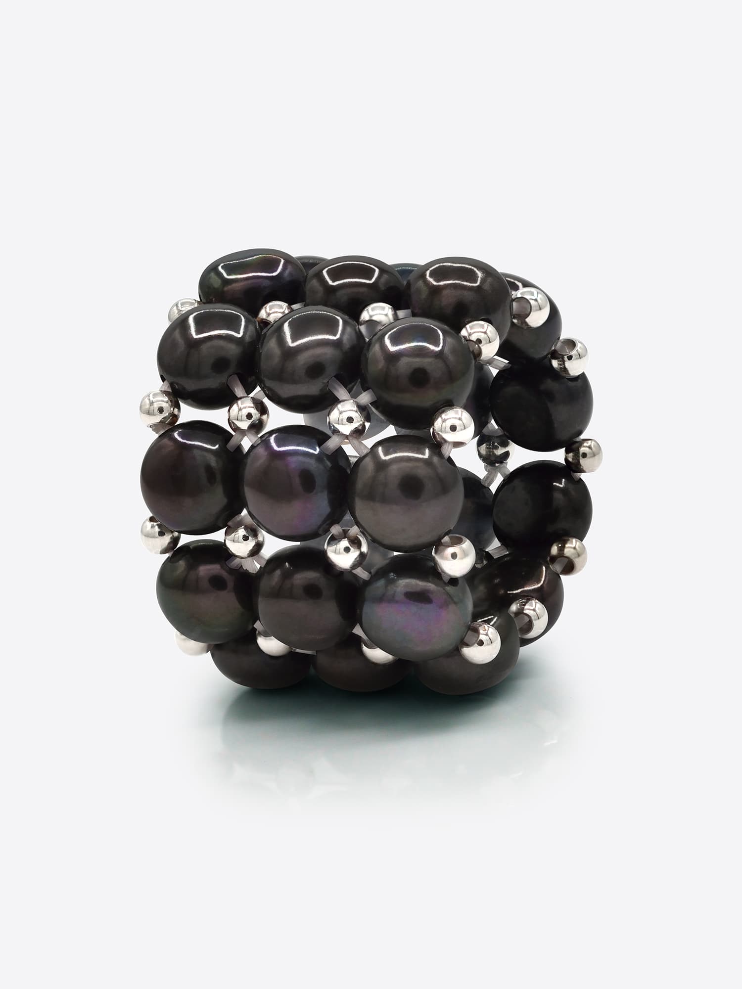 Bague 3 Rangs Véritables Perles d'Eau Douce 4 mm 5