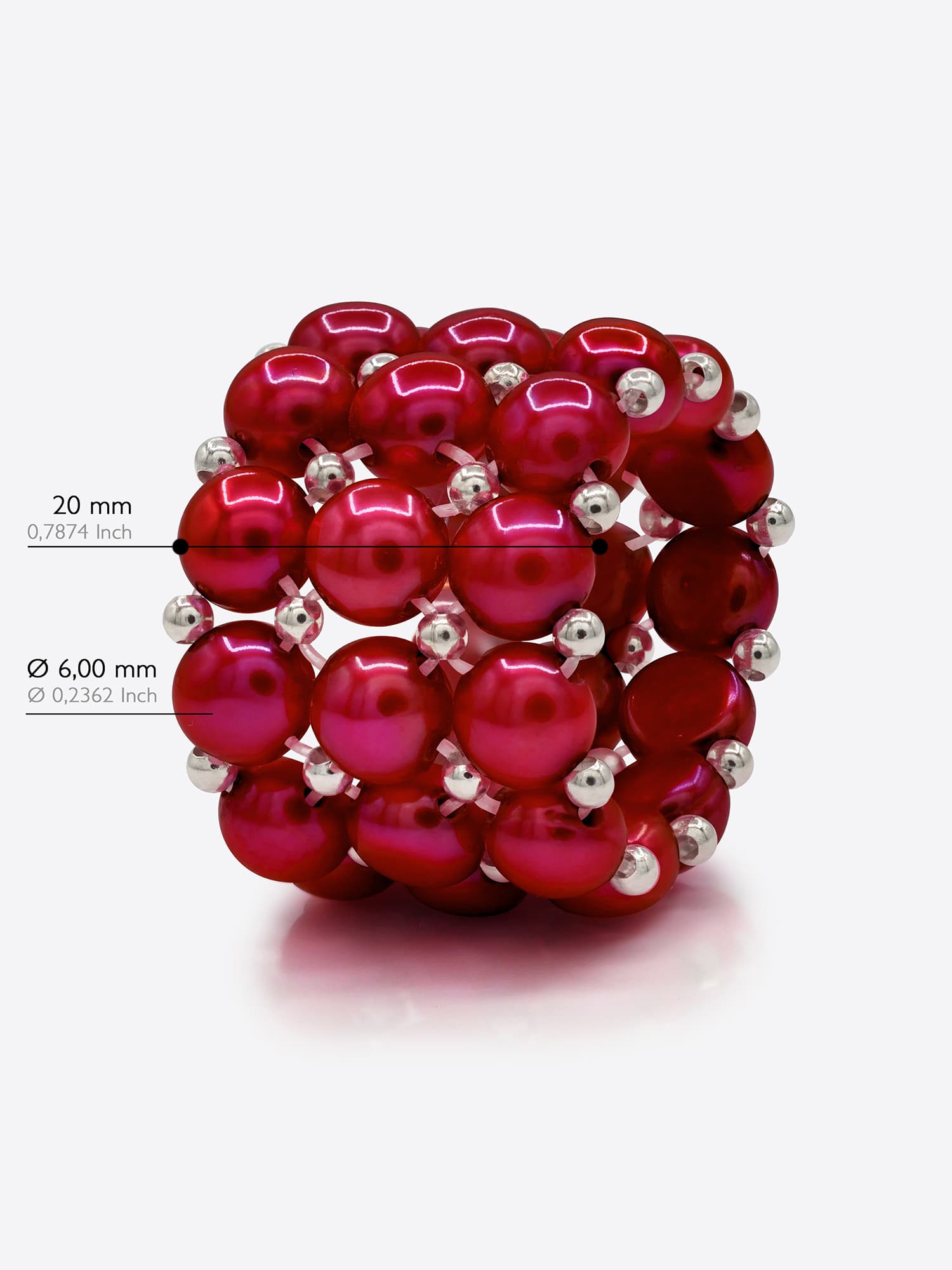 Bague 3 Rangs Véritables Perles d'Eau Douce 4 mm 5