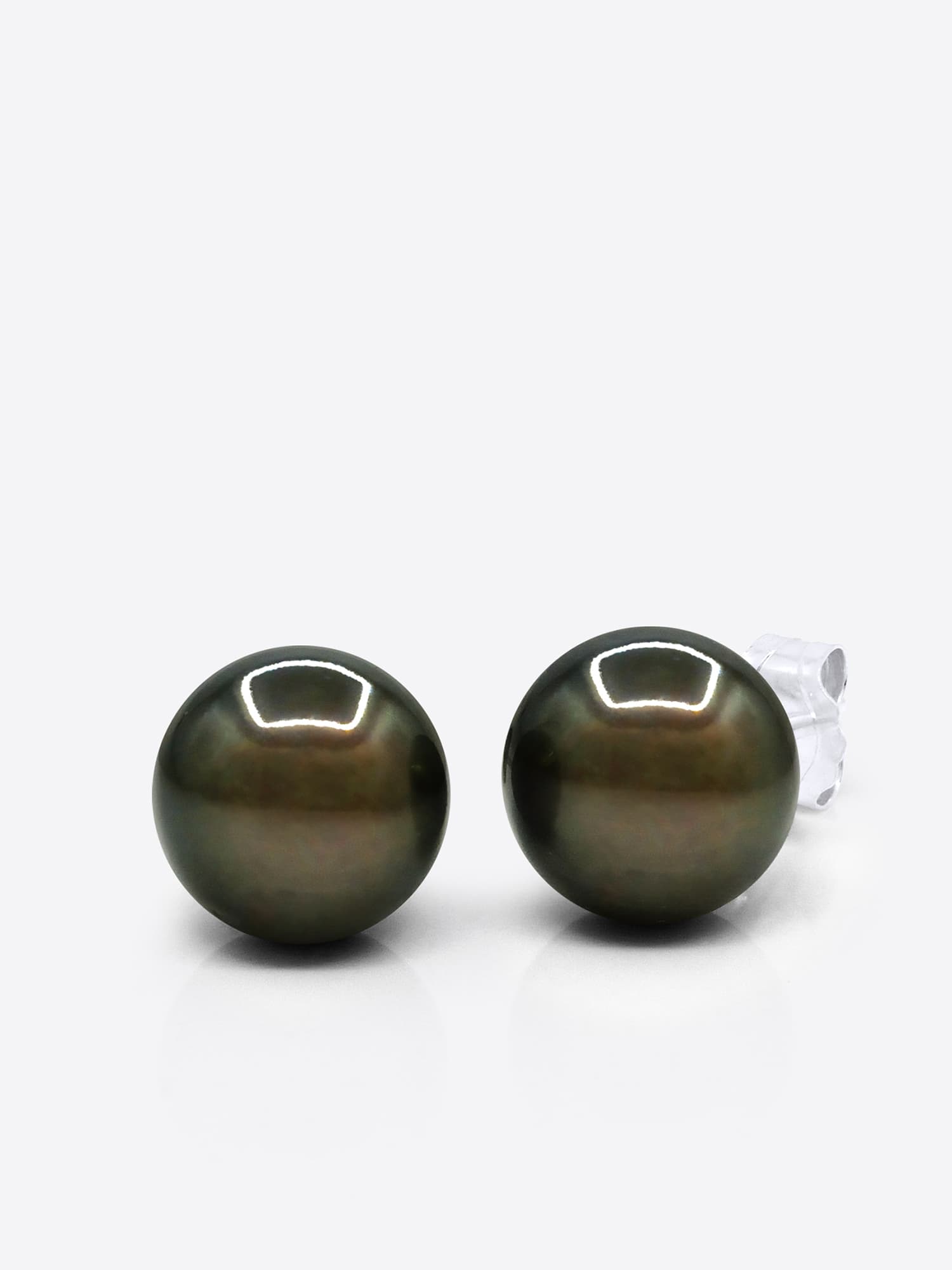 Boucles d'Oreilles Véritables Perles de Tahiti Ovales 8-9 mm — Argent 925 Millièmes 1