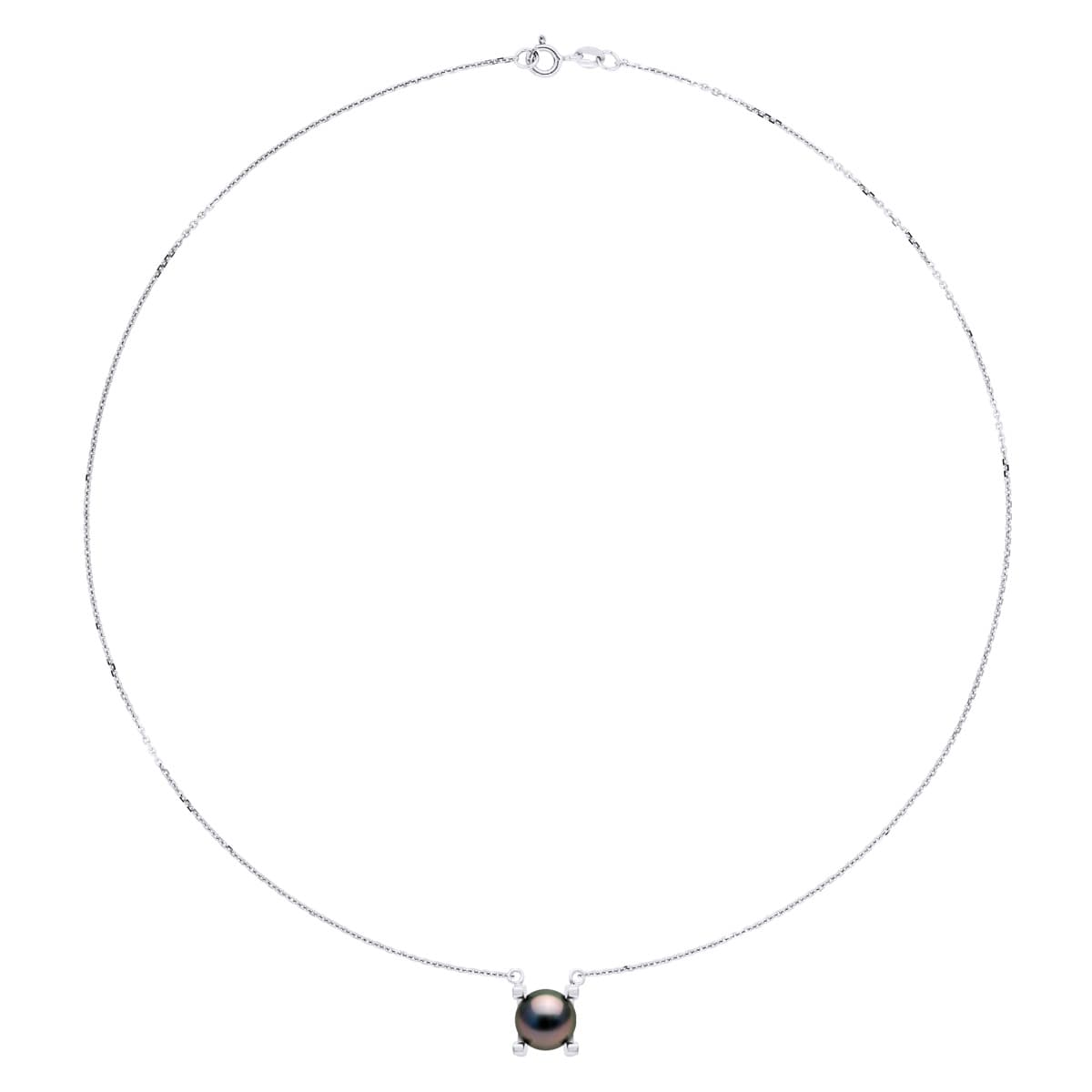 Collier Maille Forçat Véritable Perle de Tahiti Ronde 8-9 mm — Argent 925 Millièmes Rhodié — 42 cm 2
