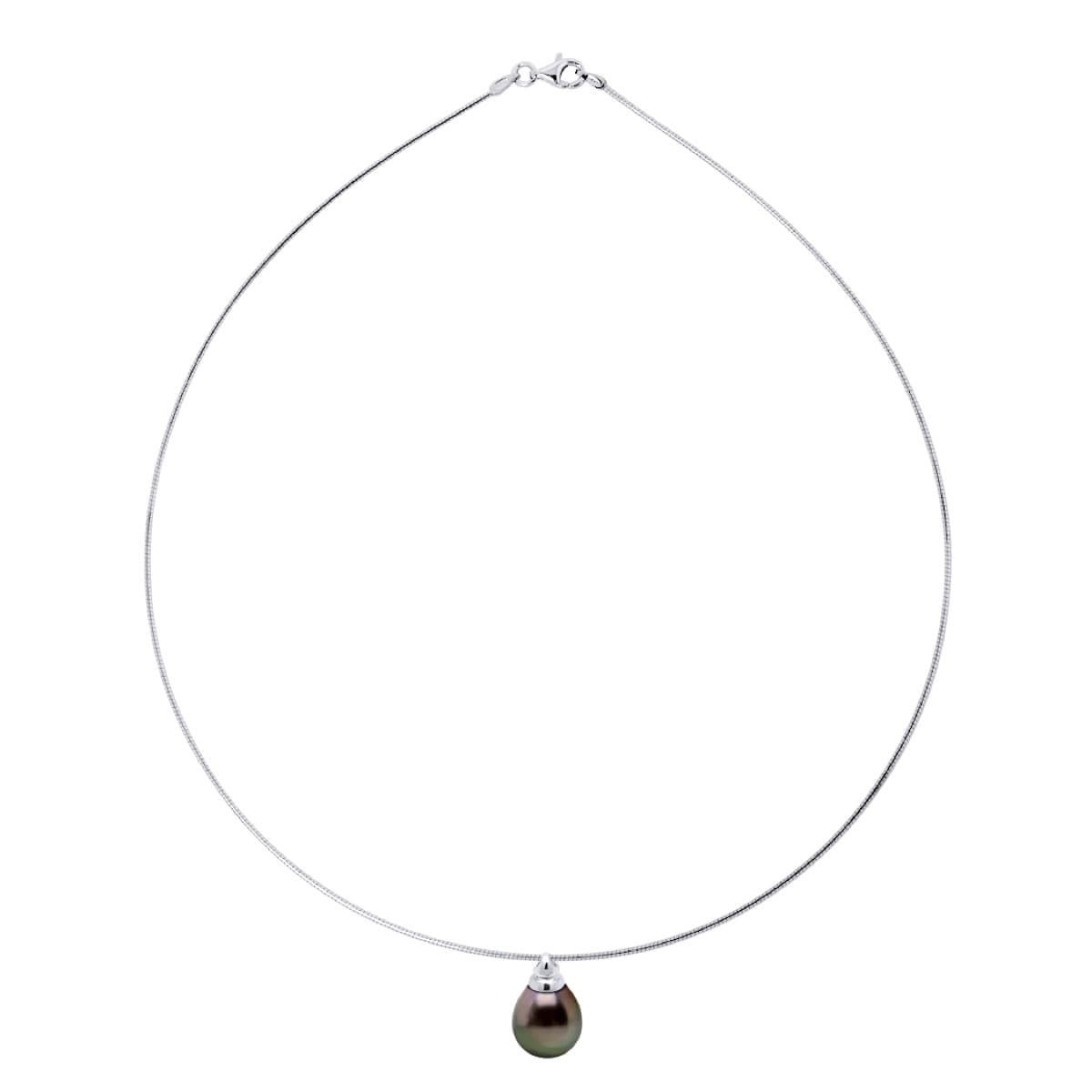 Collier Véritable Perle de Tahiti Poire 9-10 mm — Argent 925 Millièmes — 42 cm 2
