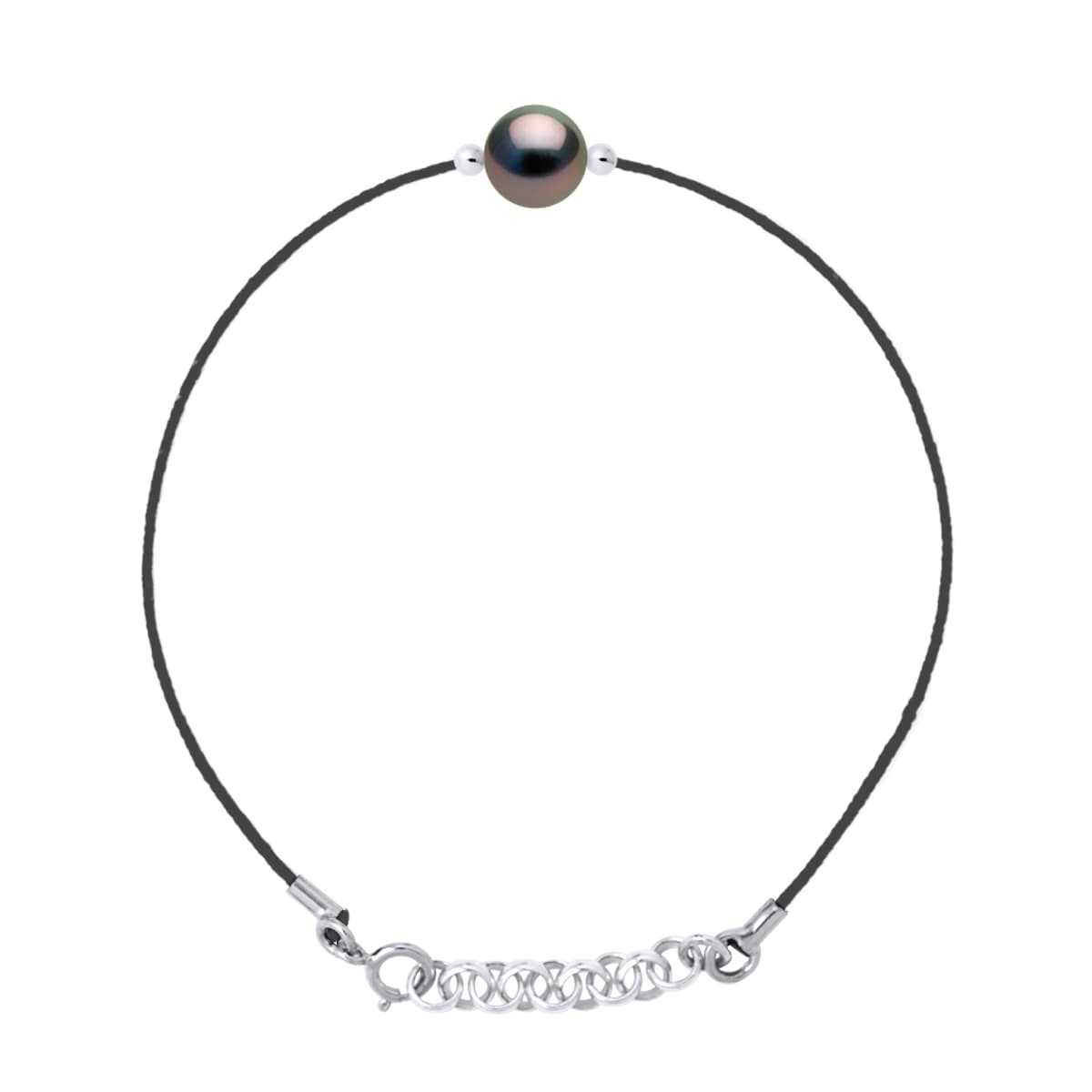 Bracelet Véritable Perle de Tahiti Ronde 8-9 mm — Argent 925 Millièmes — 18 cm 1