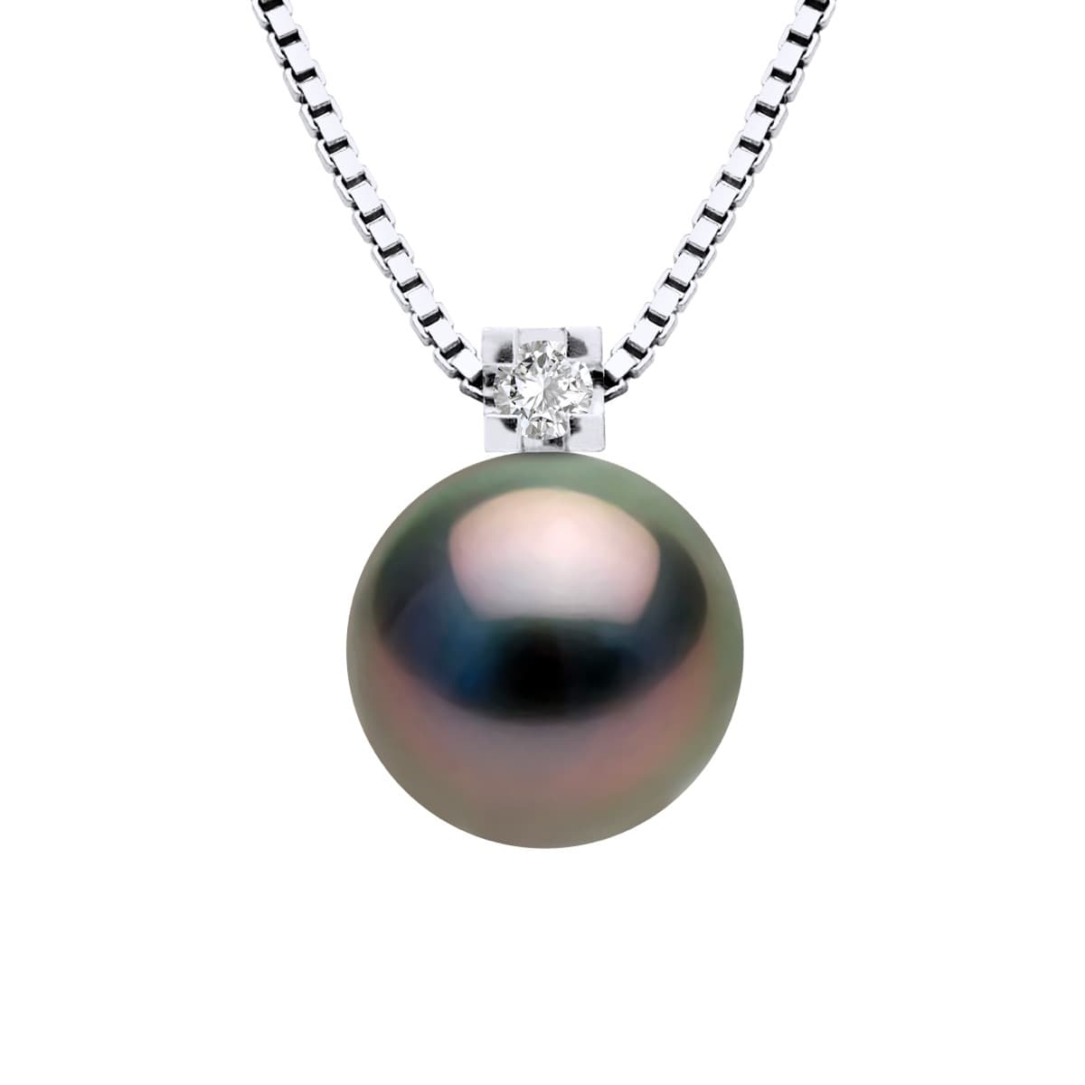 Collier Maille Vénitienne Véritable Perle de Tahiti Ronde 8-9 mm — Argent 925 Millièmes — 42 cm 1