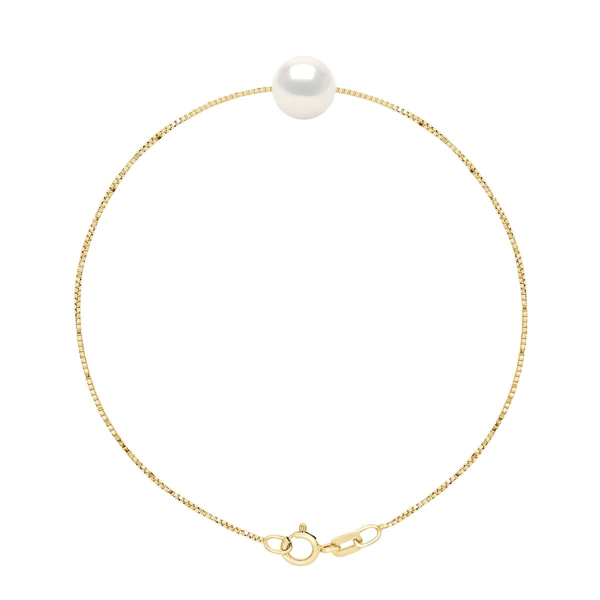 Bracelet Véritable Perle d'Eau Douce Ronde 8-9 mm — Or Jaune 375 Millièmes — 18 cm 1