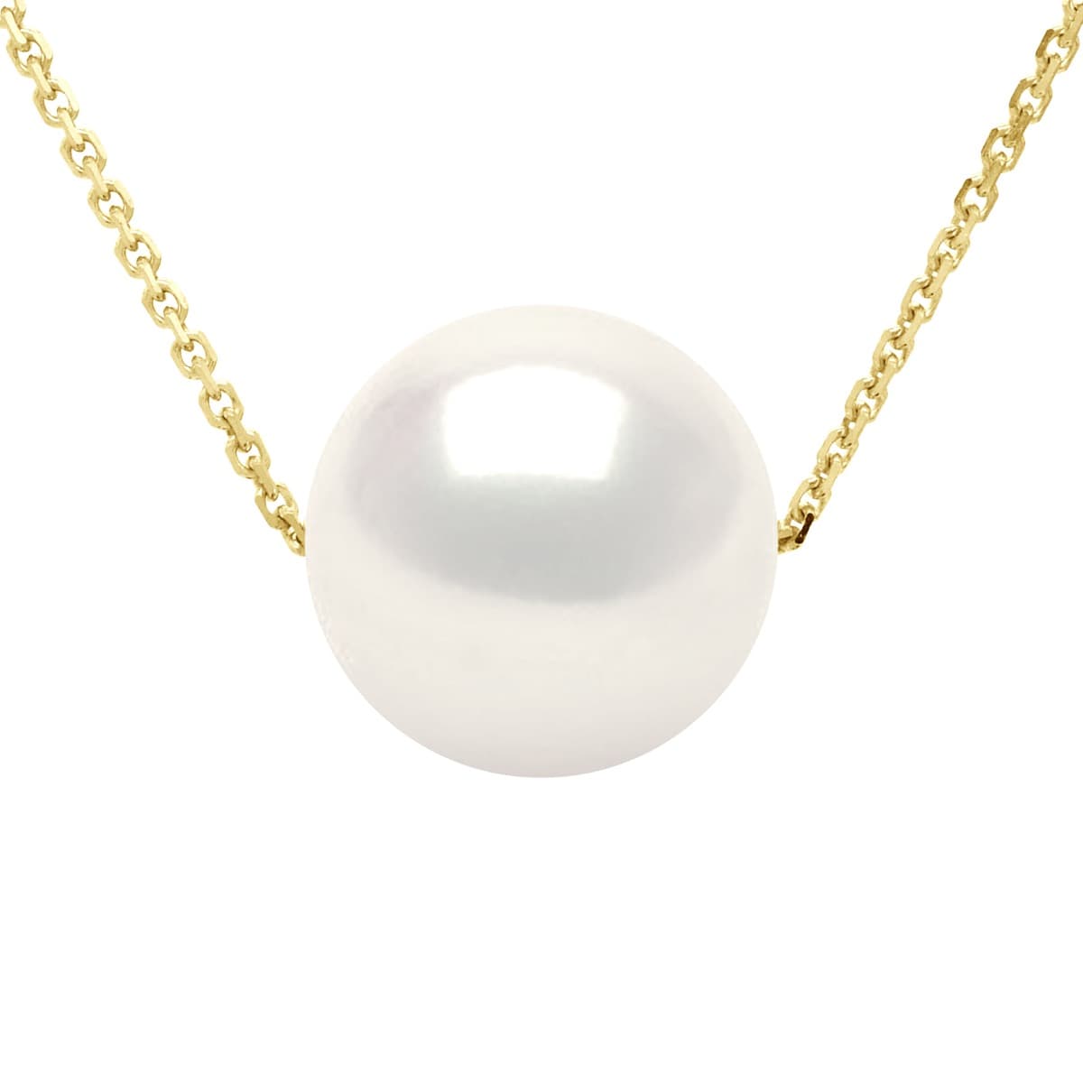 Collier Véritable Perle d'Eau Douce Ronde 9-10 mm — Or Jaune 375 Millièmes — 42 cm 1