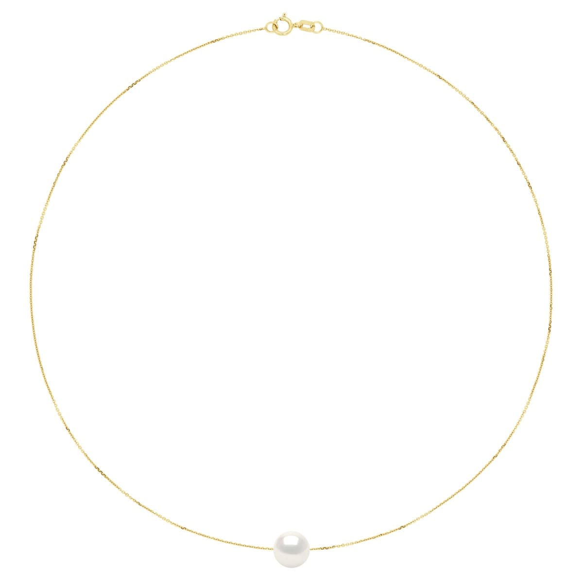 Collier Véritable Perle d'Eau Douce Ronde 9-10 mm — Or Jaune 375 Millièmes — 42 cm 2