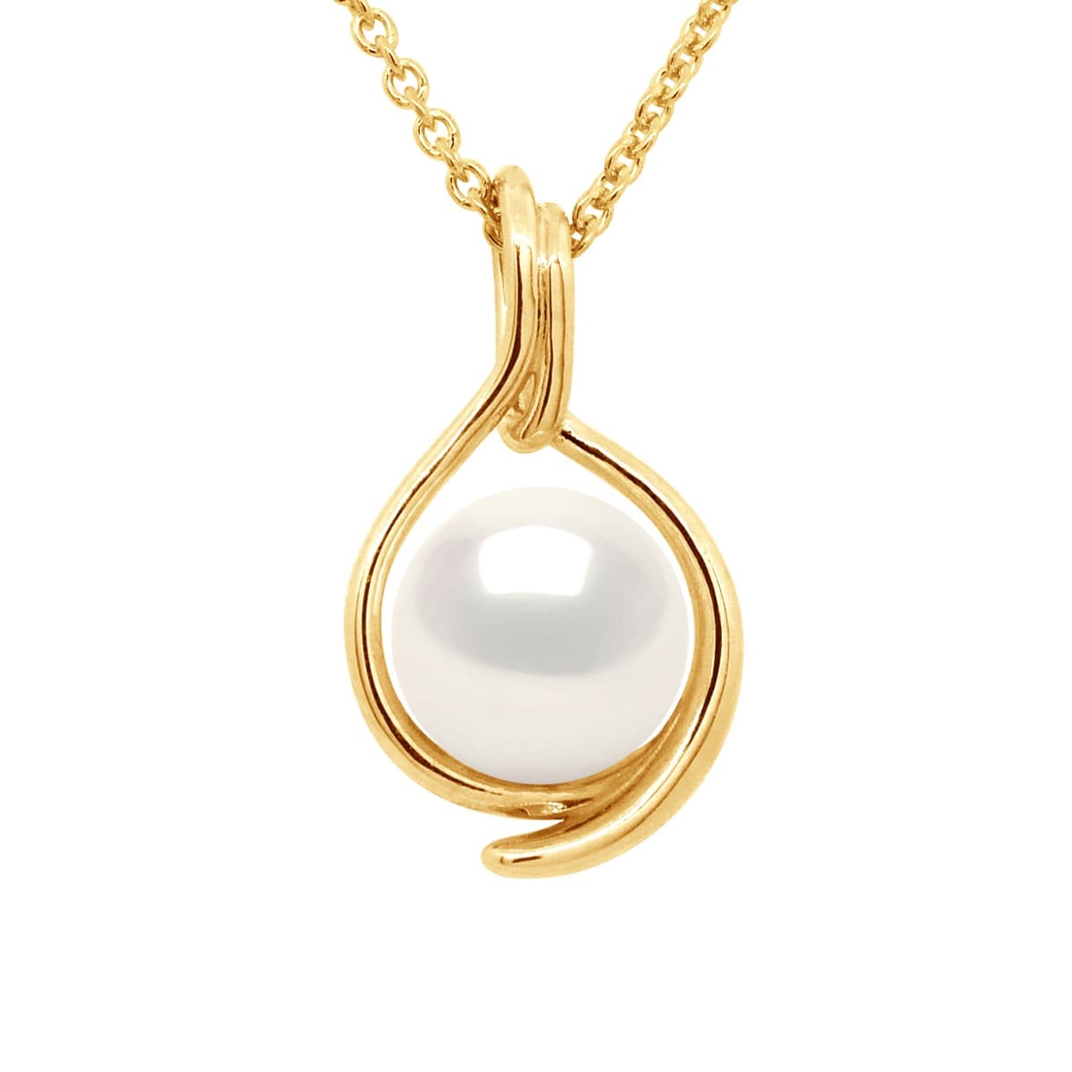 Collier Véritable Perle d'Eau Douce Ronde 8-9 mm — Or Jaune 375 Millièmes — 42 cm 1
