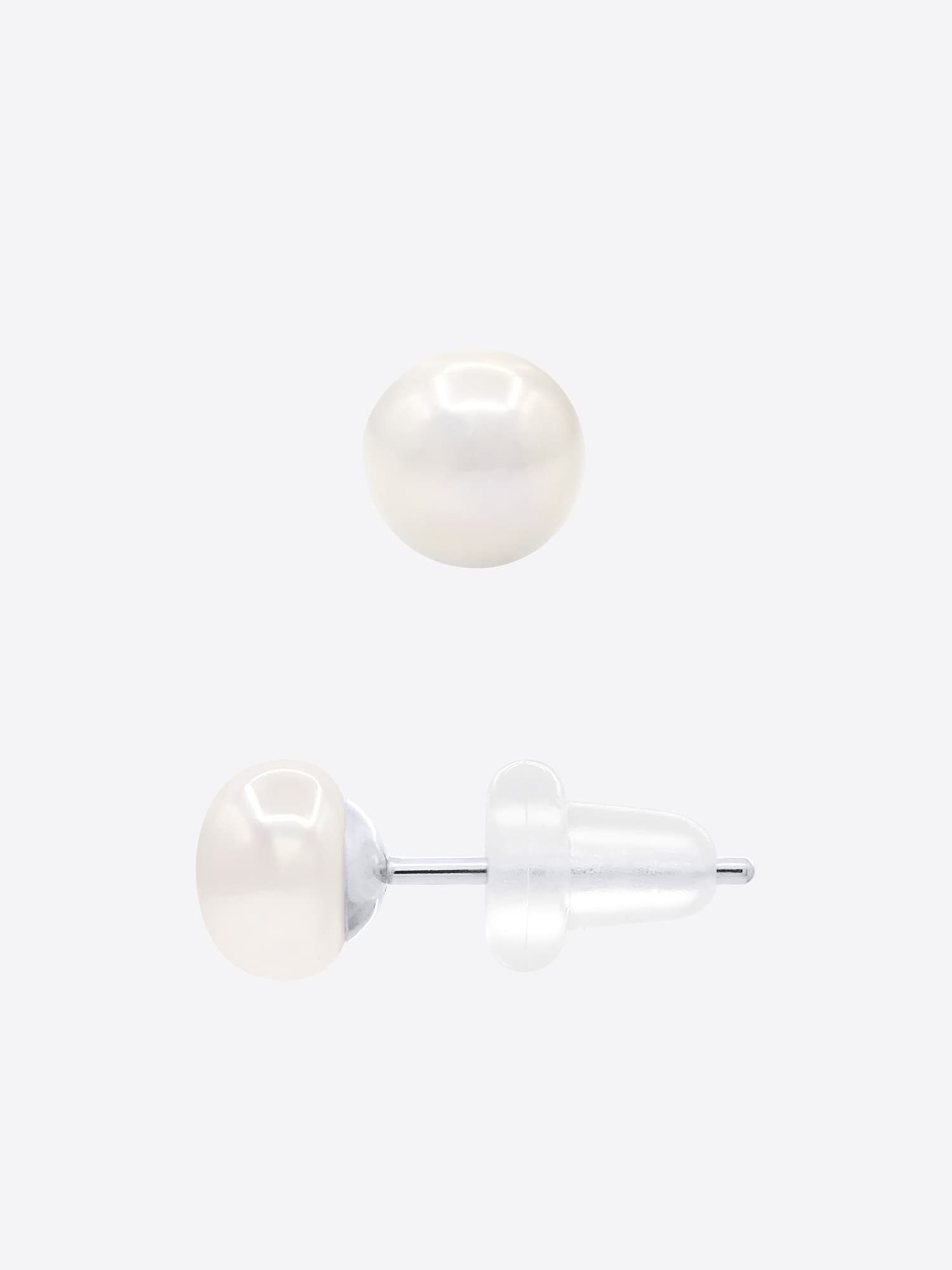 Boucles d'Oreilles Véritables Perles d'Eau Douce Bouton 5-6 mm — Or 375 Millièmes 5