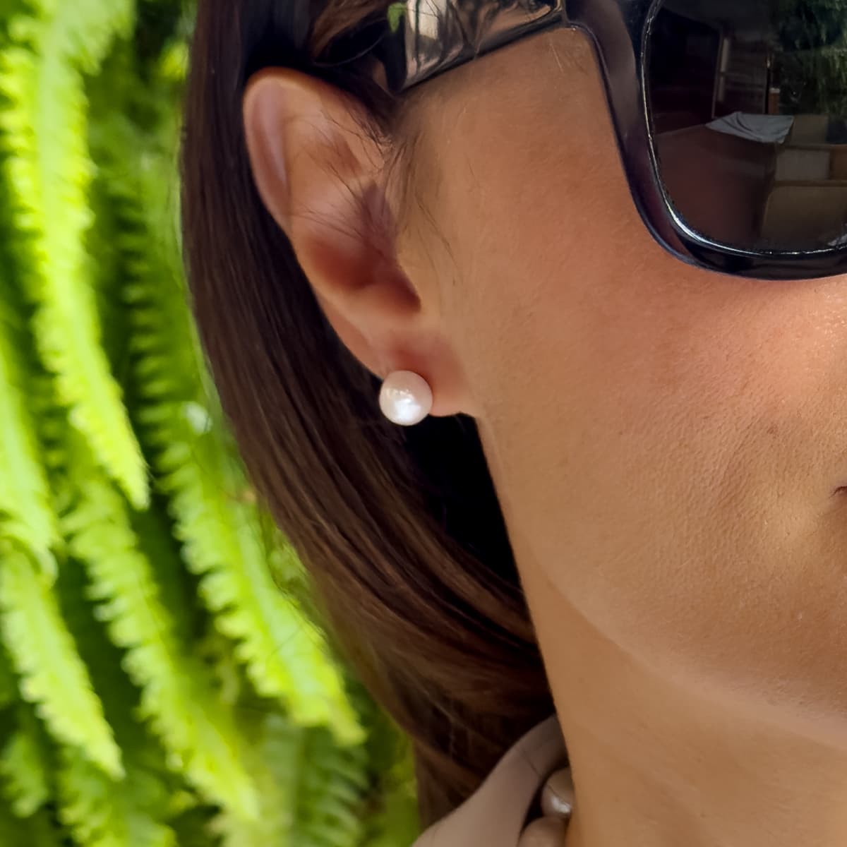 Boucles d'Oreilles Véritables Perles d'Eau Douce Baroques 10-11 mm — Or Jaune 375 Millièmes 4