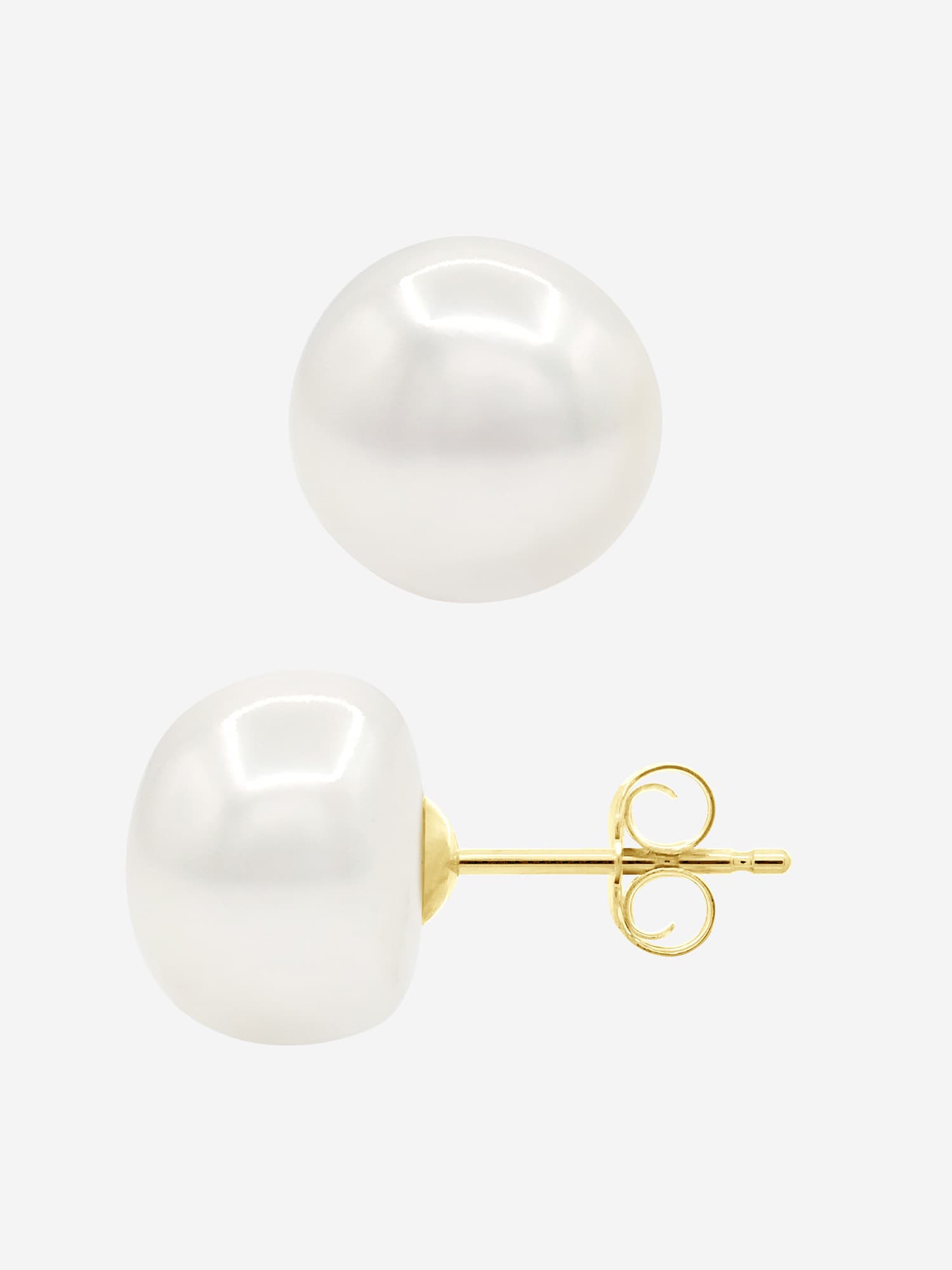 Boucles d'Oreilles Véritables Perles d'Eau Douce Baroques 10-11 mm — Or Jaune 375 Millièmes 5