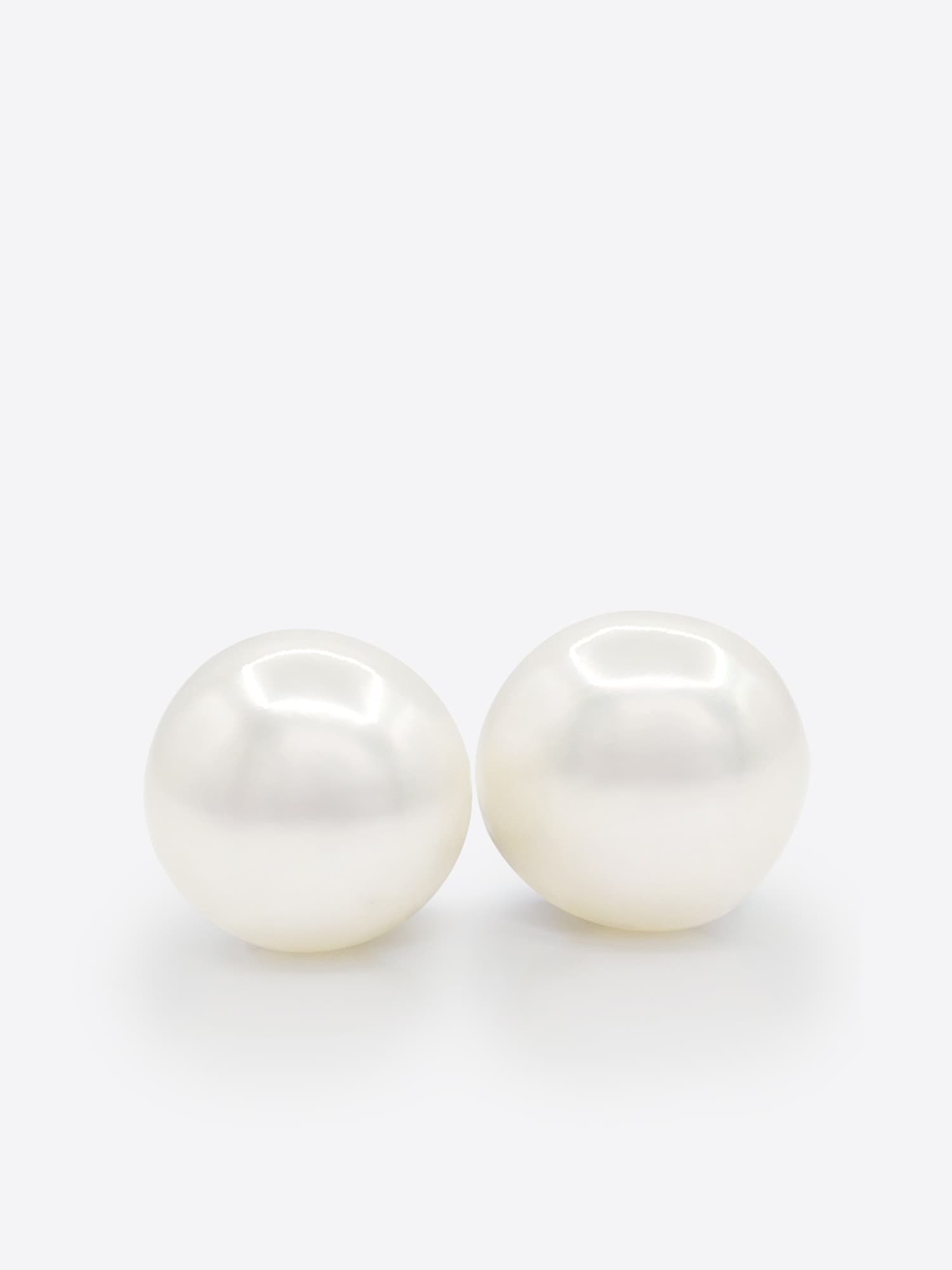 Boucles d'Oreilles Véritables Perles d'Eau Douce Baroques 10-11 mm — Or Blanc 375 Millièmes 1