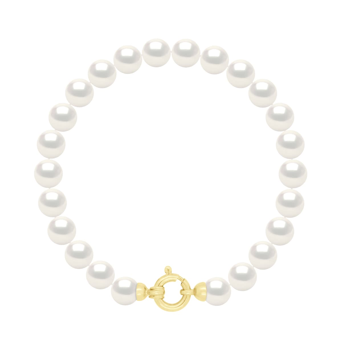 Bracelet Véritables Perles d'Eau Douce Rondes 6-7 mm — Or Jaune 375 Millièmes — 18 cm 1