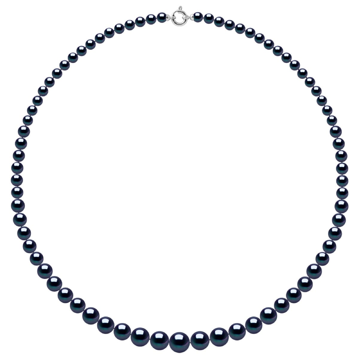 Collier Véritables Perles d'Eau Douce Rondes 6-12 mm — Or 750 Millièmes — 55 cm 1