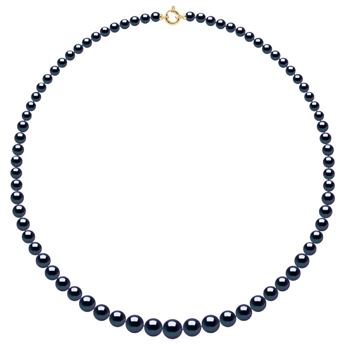 Collier Véritables Perles d'Eau Douce Rondes 6-12 mm — Or Jaune 750 Millièmes — 55 cm 1