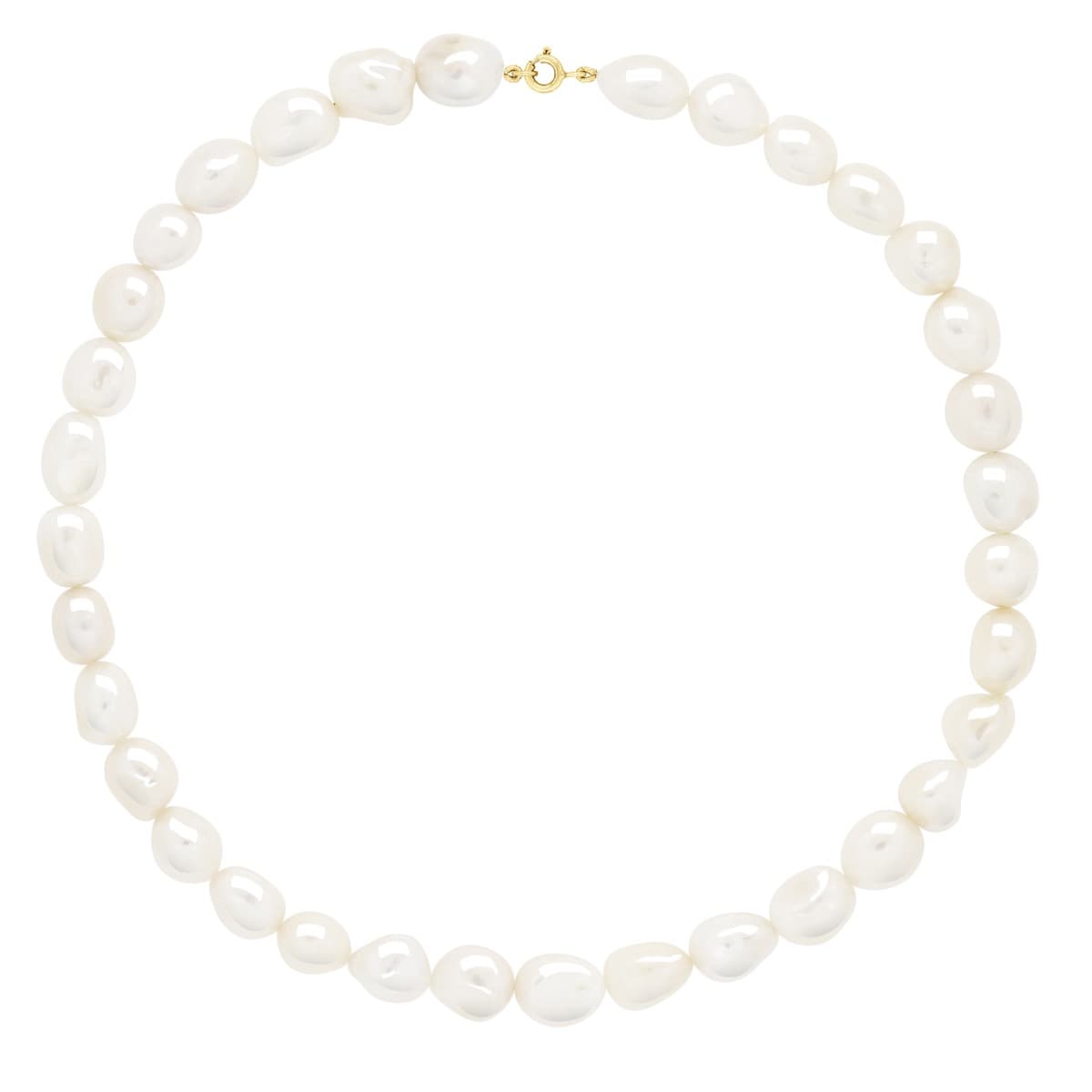 Collier Véritables Perles d'Eau Douce Baroques 6-7 mm — Or Jaune 375 Millièmes — 50 cm 1