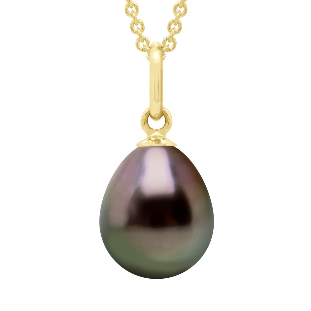 Pendentif Véritable Perle de Tahiti Poire 9-10 mm — Or Jaune 375 Millièmes 1