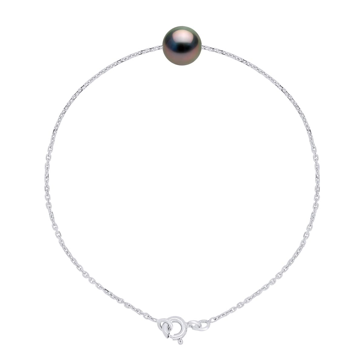 Bracelet Véritable Perle de Tahiti Ronde 8-9 mm — Or Blanc 375 Millièmes — 18 cm 1